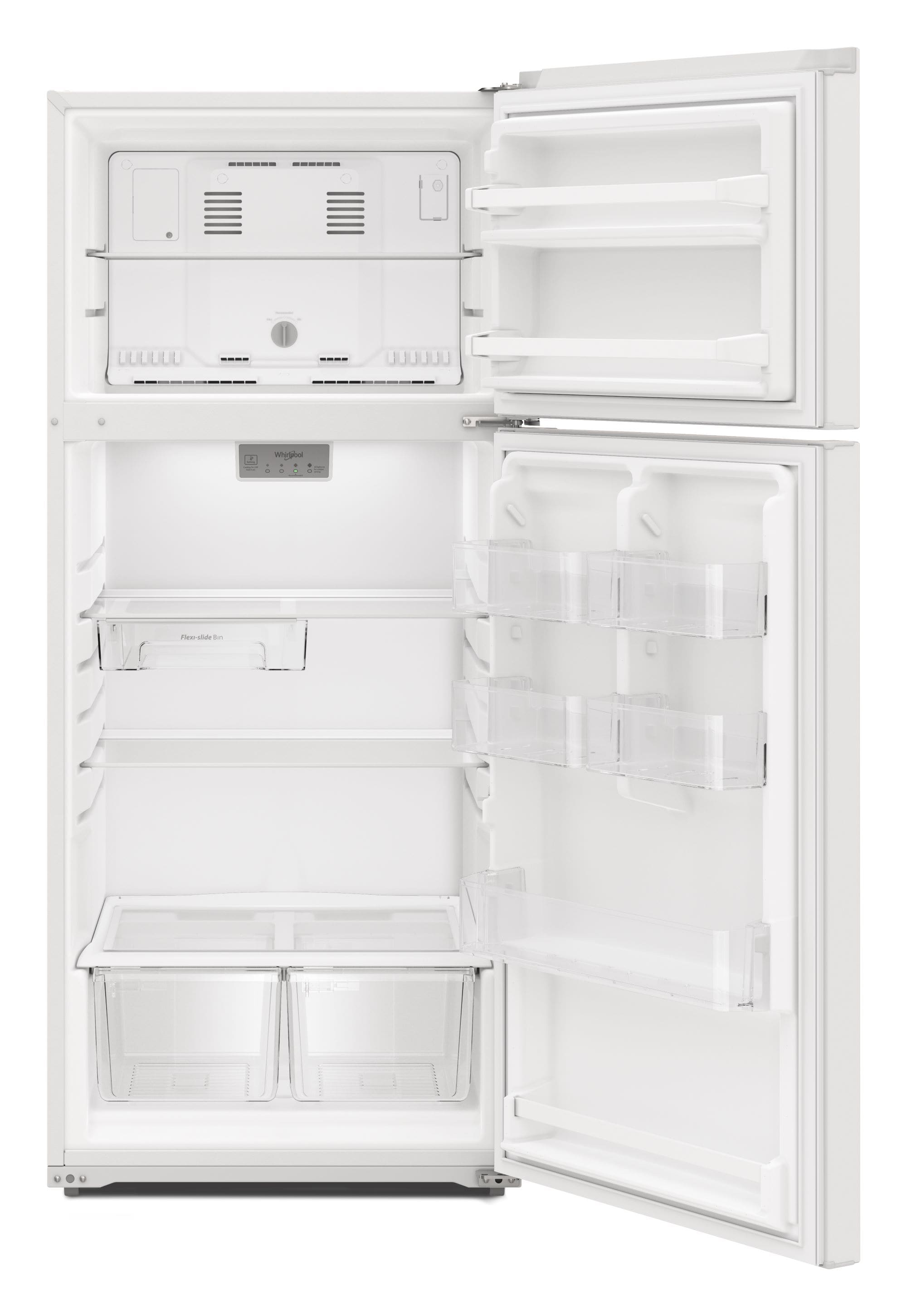 Refrigerador de 16.3 pies cúbicos con congelador superior (blanco) Whirlpool