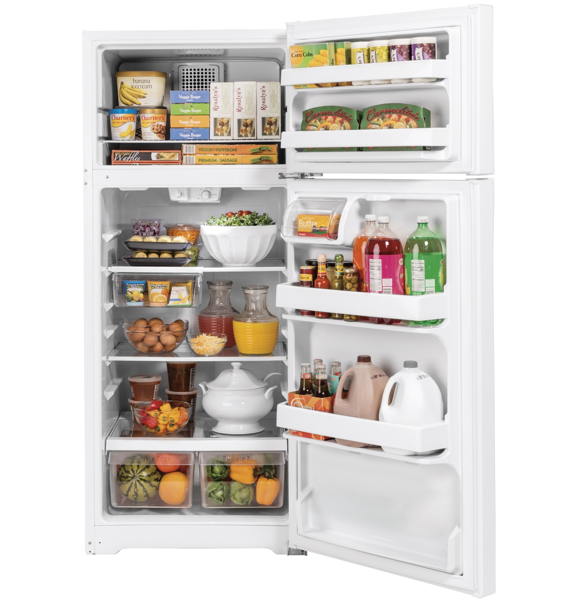 Refrigerador congelador superior de 16.6 pies cúbicos (blanco) certificado ENERGY STAR
