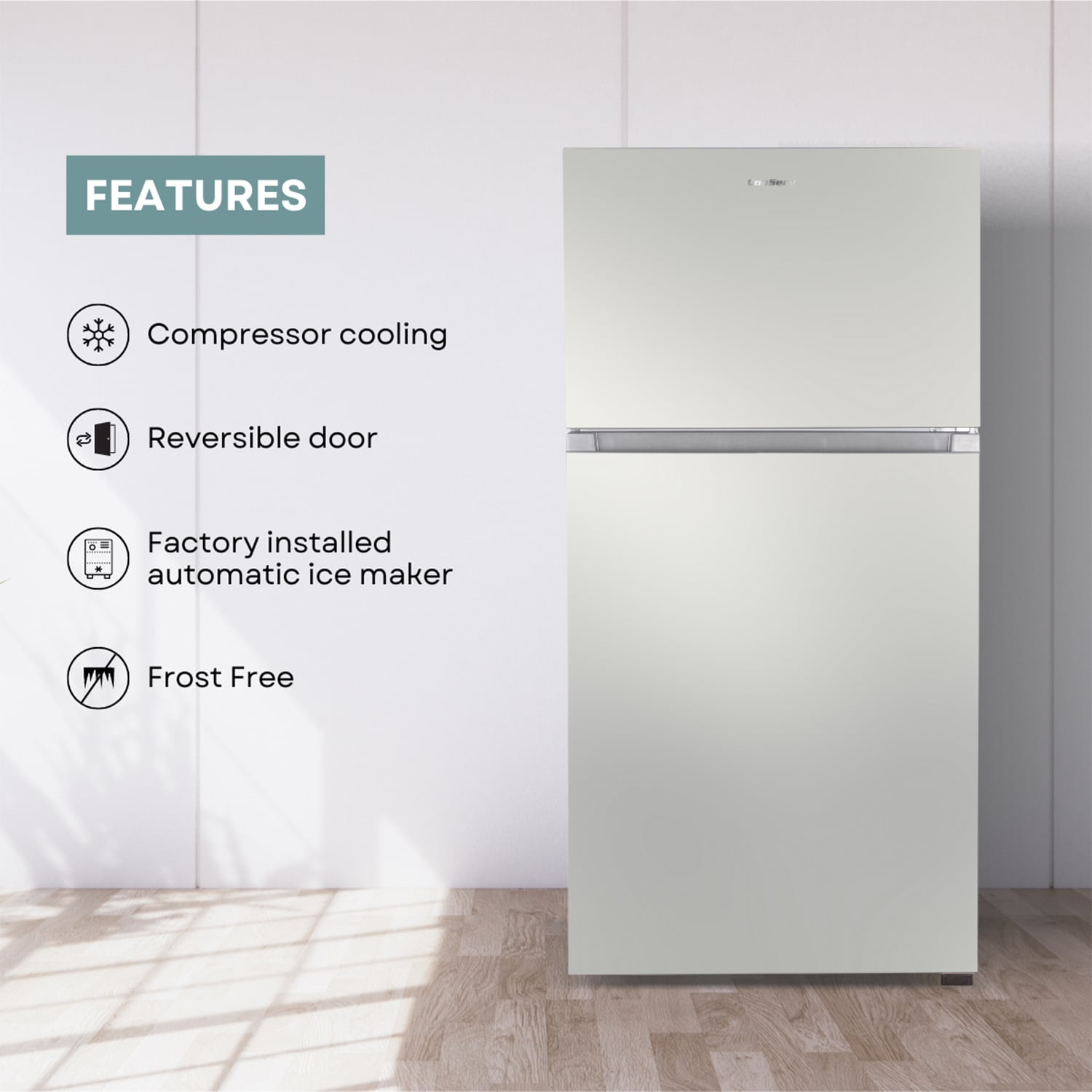 Refrigerador de 21 pies cúbicos con puerta reversible y fabricador de hielo integrado, congelador superior, certificado ENERGY STAR TMRI 210 S (Acero inoxidable)