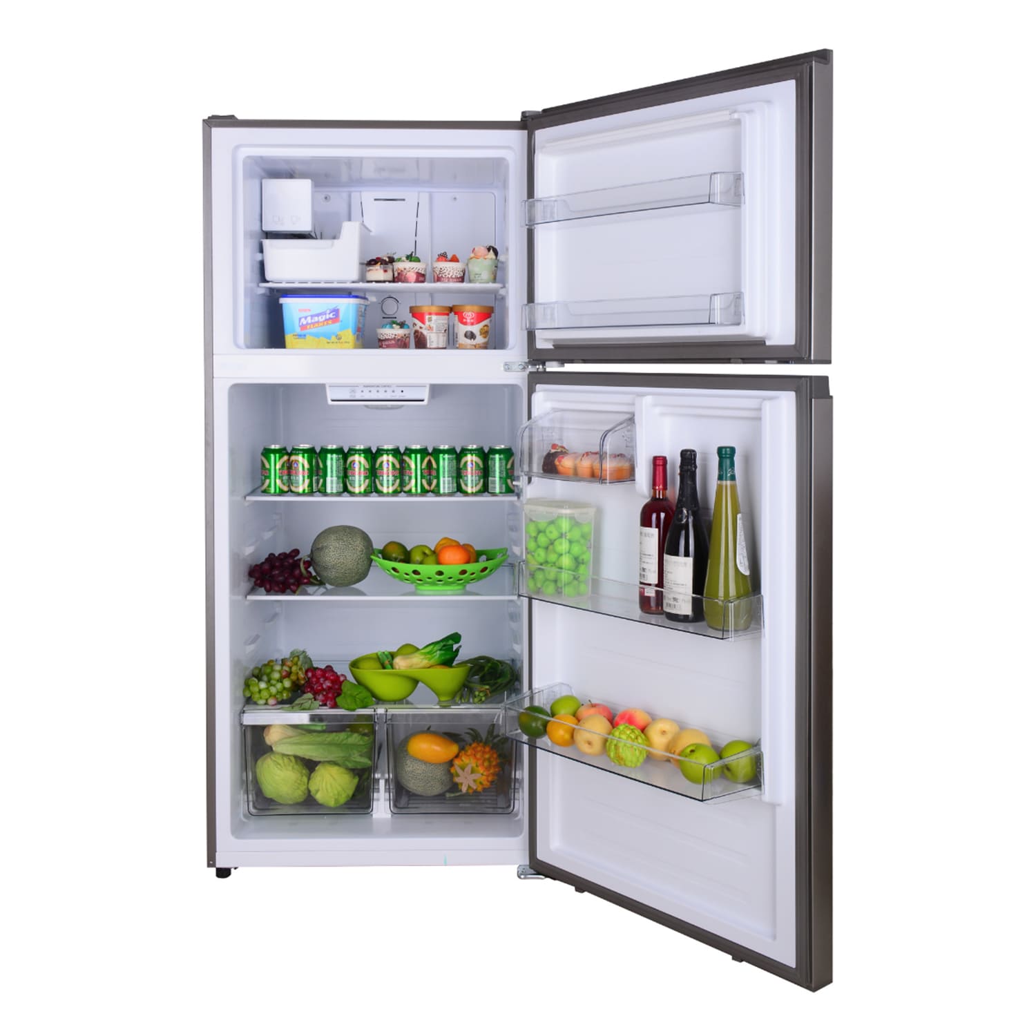 Refrigerador de 21 pies cúbicos con puerta reversible y fabricador de hielo integrado, congelador superior, certificado ENERGY STAR TMRI 210 S (Acero inoxidable)