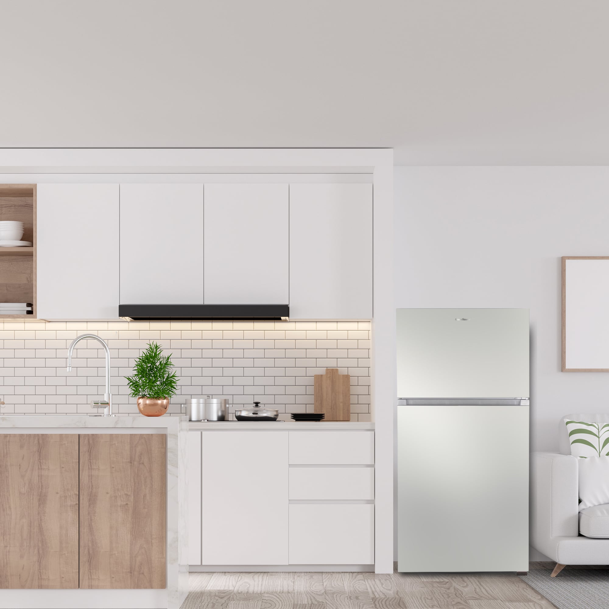 Refrigerador de 21 pies cúbicos con puerta reversible y fabricador de hielo integrado, congelador superior, certificado ENERGY STAR TMRI 210 S (Acero inoxidable)