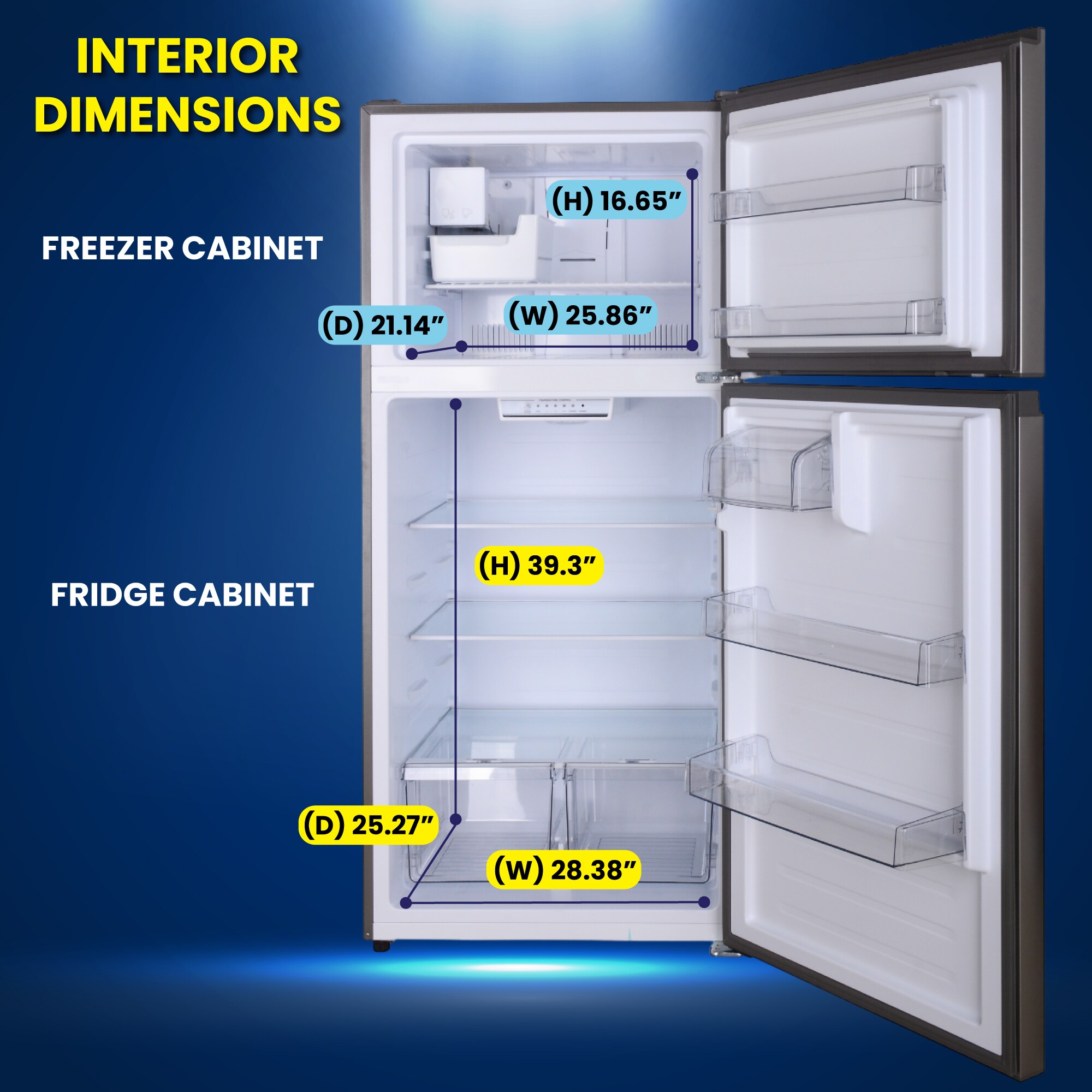 Refrigerador de 21 pies cúbicos con puerta reversible y fabricador de hielo integrado, congelador superior, certificado ENERGY STAR TMRI 210 S (Acero inoxidable)
