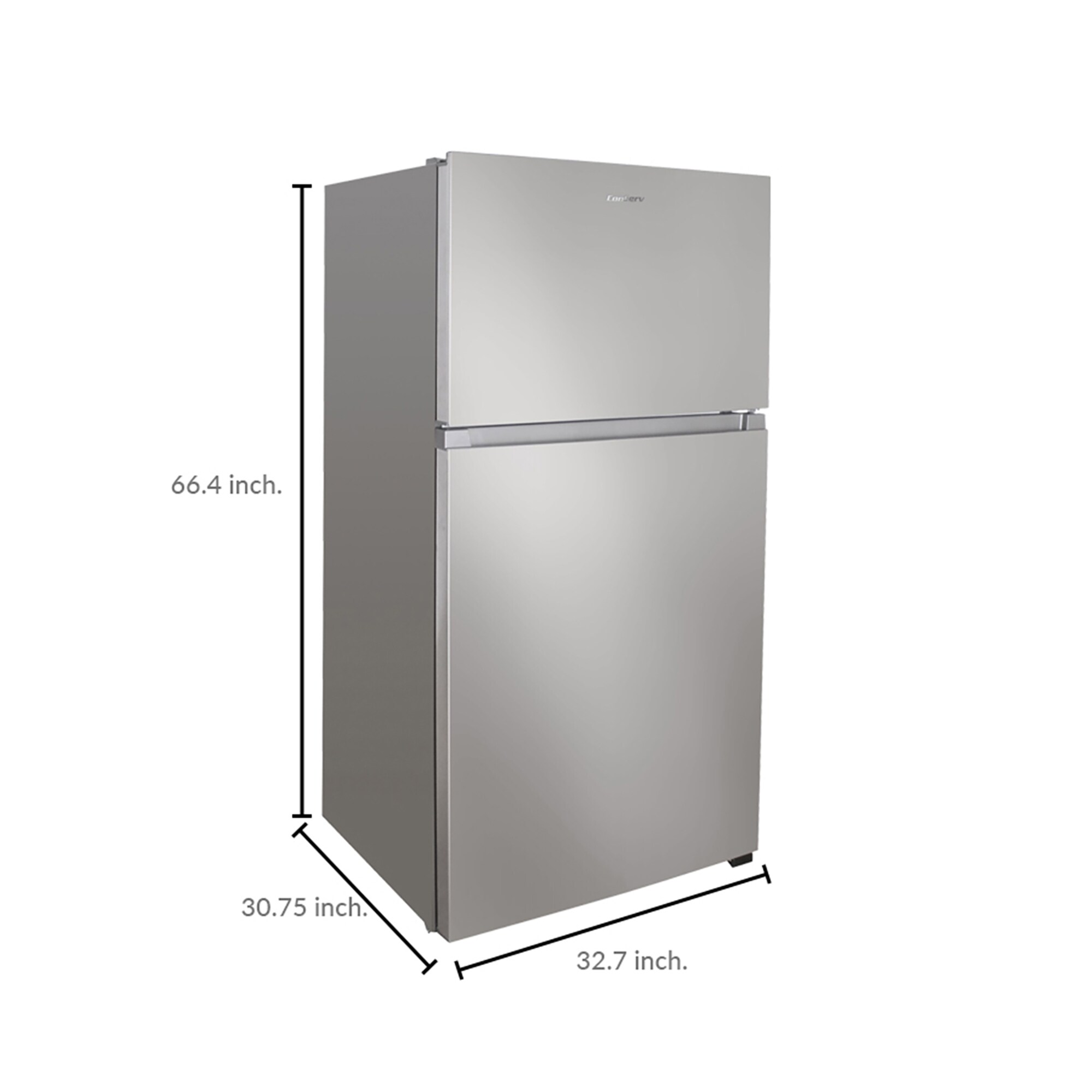Refrigerador de 21 pies cúbicos con puerta reversible y fabricador de hielo integrado, congelador superior, certificado ENERGY STAR TMRI 210 S (Acero inoxidable)