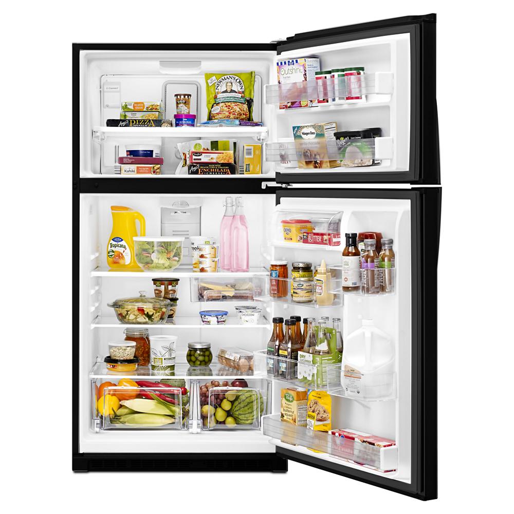 Refrigerador congelador superior de 21.3 pies cúbicos (negro) certificado ENERGY STAR de Whirlpool WRT541SZDB