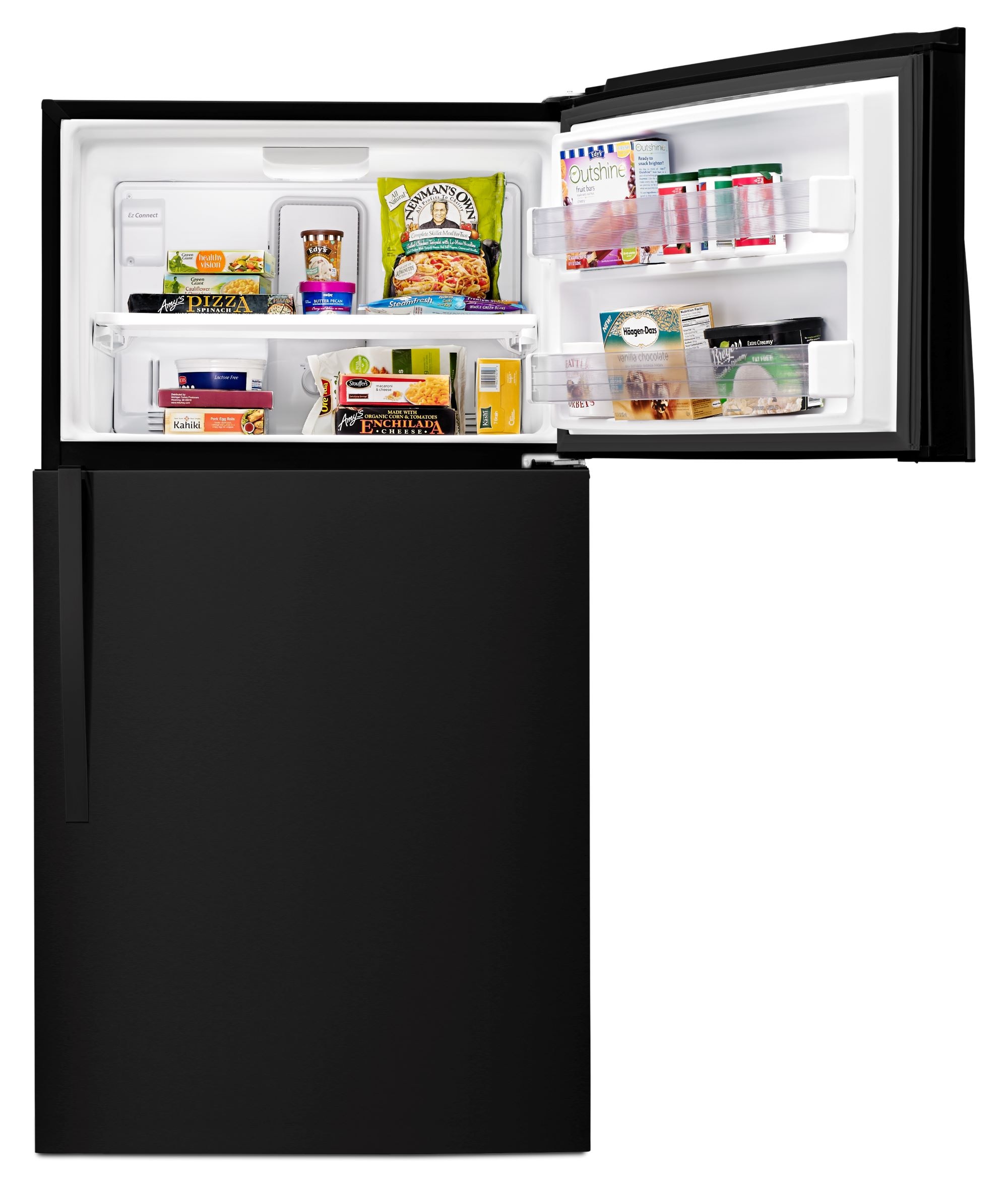 Refrigerador congelador superior de 21.3 pies cúbicos (negro) certificado ENERGY STAR de Whirlpool WRT541SZDB
