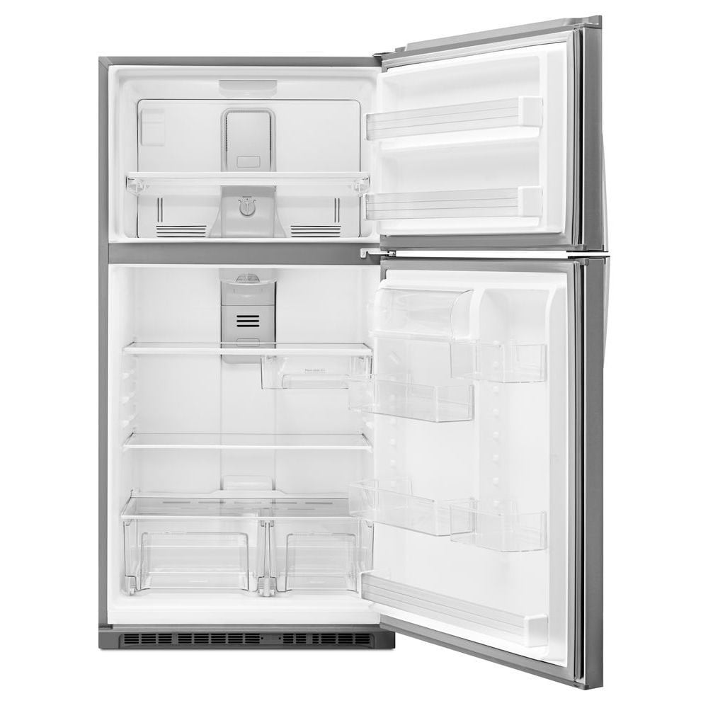 Refrigerador de un solo compartimiento de acero inoxidable resistente a huellas dactilares de 21.3 pies cúbicos de capacidad con congelador superior y certificación ENERGY STAR WRT541SZDZ.