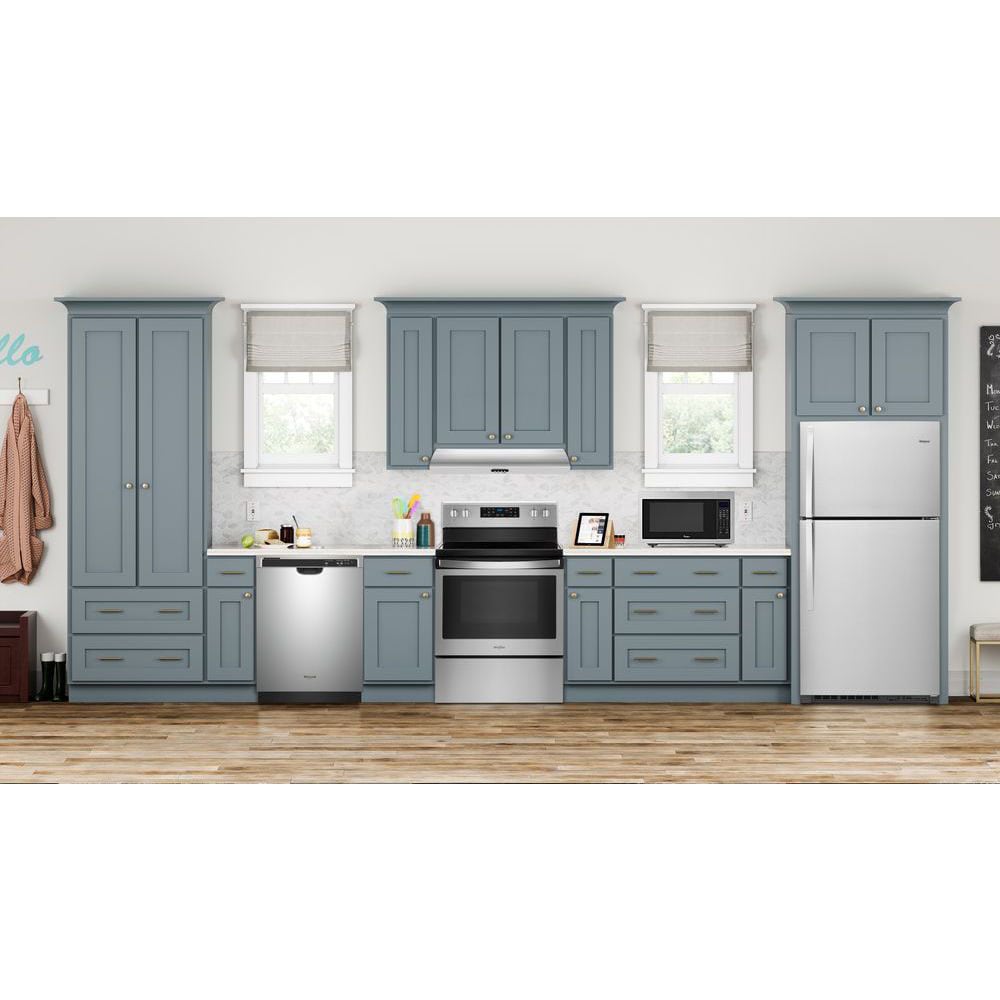 Refrigerador de un solo compartimiento de acero inoxidable resistente a huellas dactilares de 21.3 pies cúbicos de capacidad con congelador superior y certificación ENERGY STAR WRT541SZDZ.