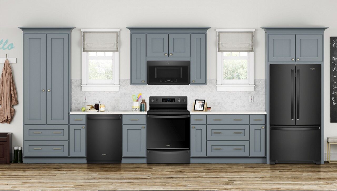 Refrigerador de 21.3 pies cúbicos con congelador superior resistente a huellas dactilares en acero inoxidable negro certificado por ENERGY STAR - Whirlpool WRT541SZHV