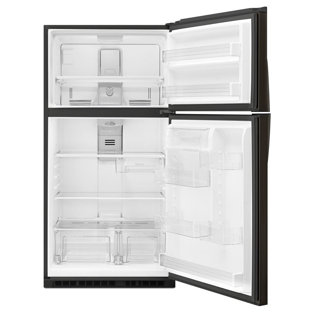 Refrigerador de 21.3 pies cúbicos con congelador superior resistente a huellas dactilares en acero inoxidable negro certificado por ENERGY STAR - Whirlpool WRT541SZHV