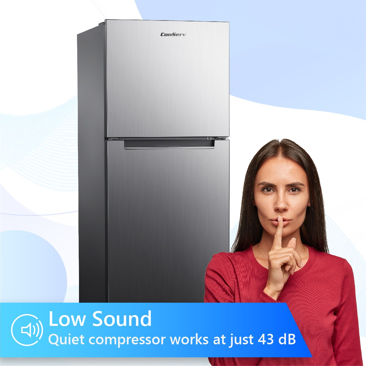 Refrigerador superior con congelador de mostrador de 10.1 pies cúbicos (Acero inoxidable) Certificado ENERGY STAR MDRF1010ESE