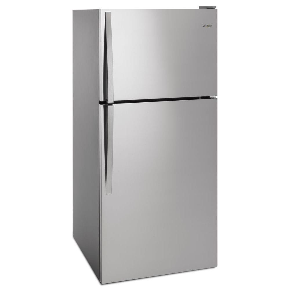 Refrigerador Whirlpool de 18.2 pies cúbicos con congelador superior y fabricador de hielo (acero inoxidable) WRT318FMDM