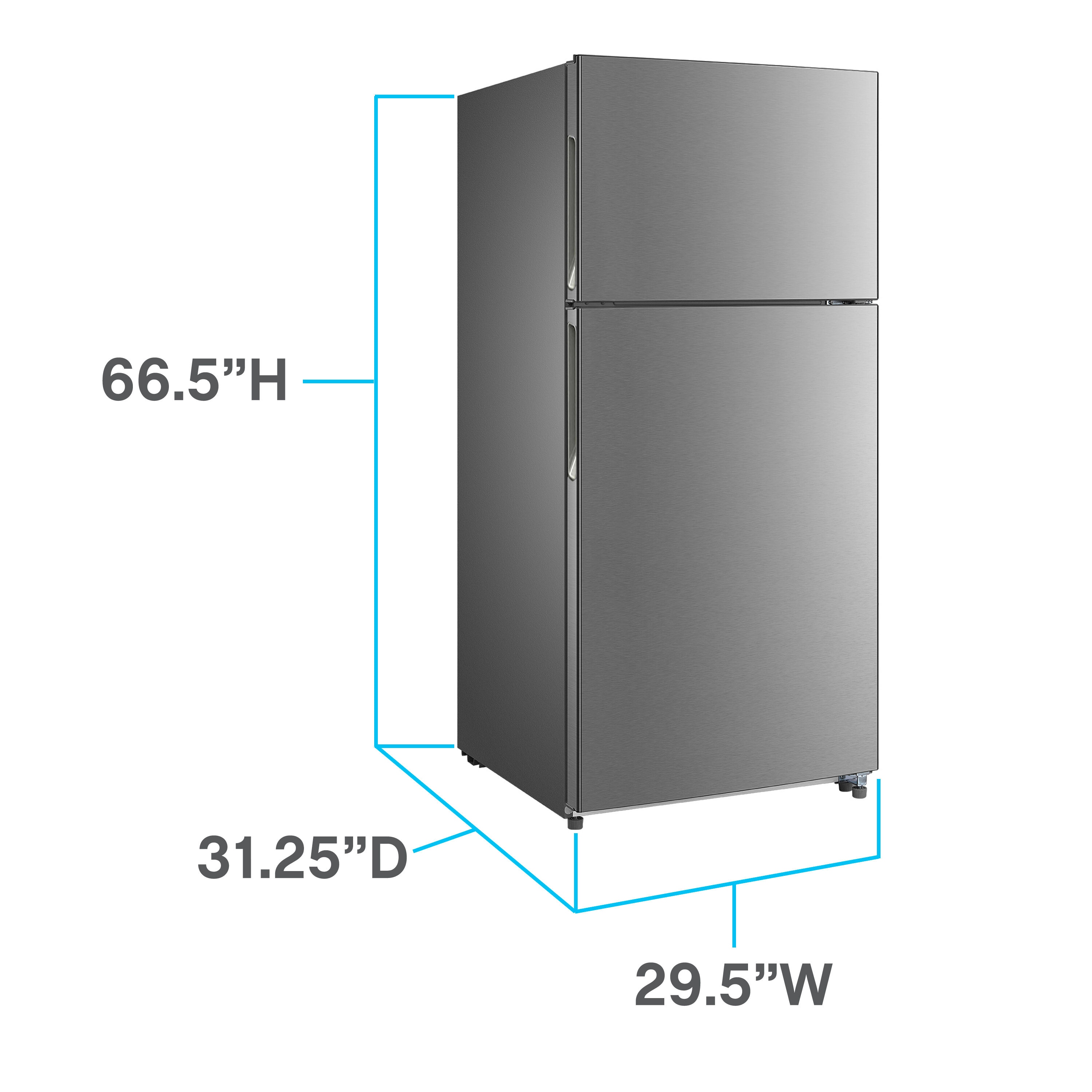 Refrigerador con congelador superior de 18 pies cúbicos (Acero inoxidable) FF18D3S-4 de Avanti