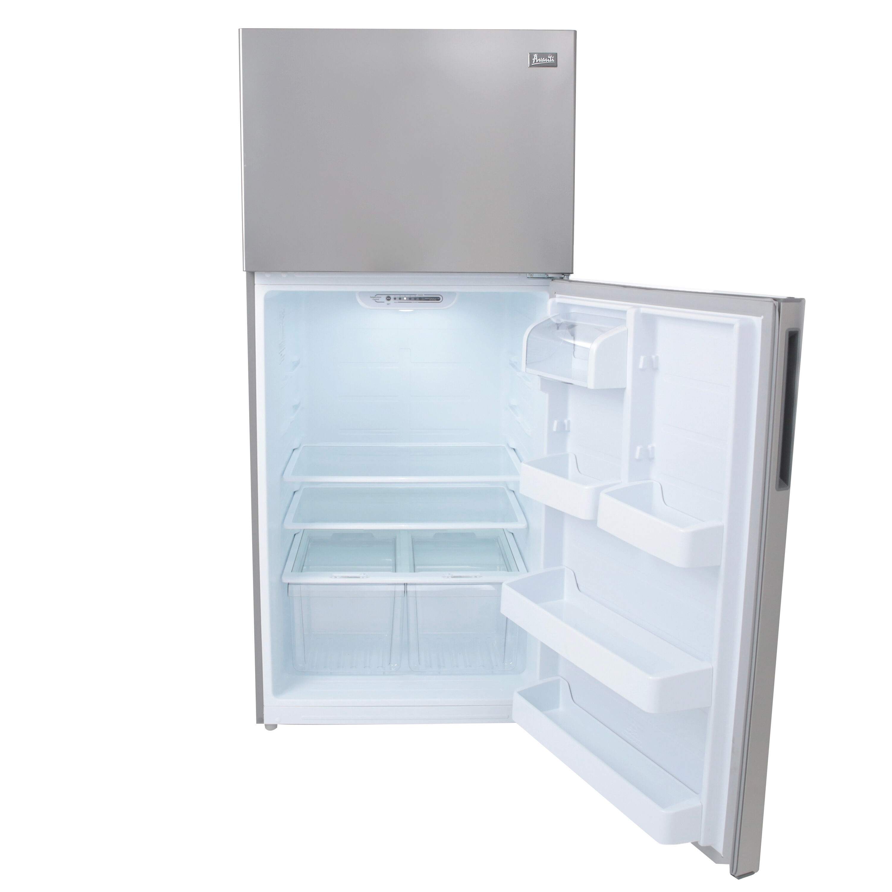 Refrigerador con congelador superior de 18 pies cúbicos (Acero inoxidable) FF18D3S-4 de Avanti