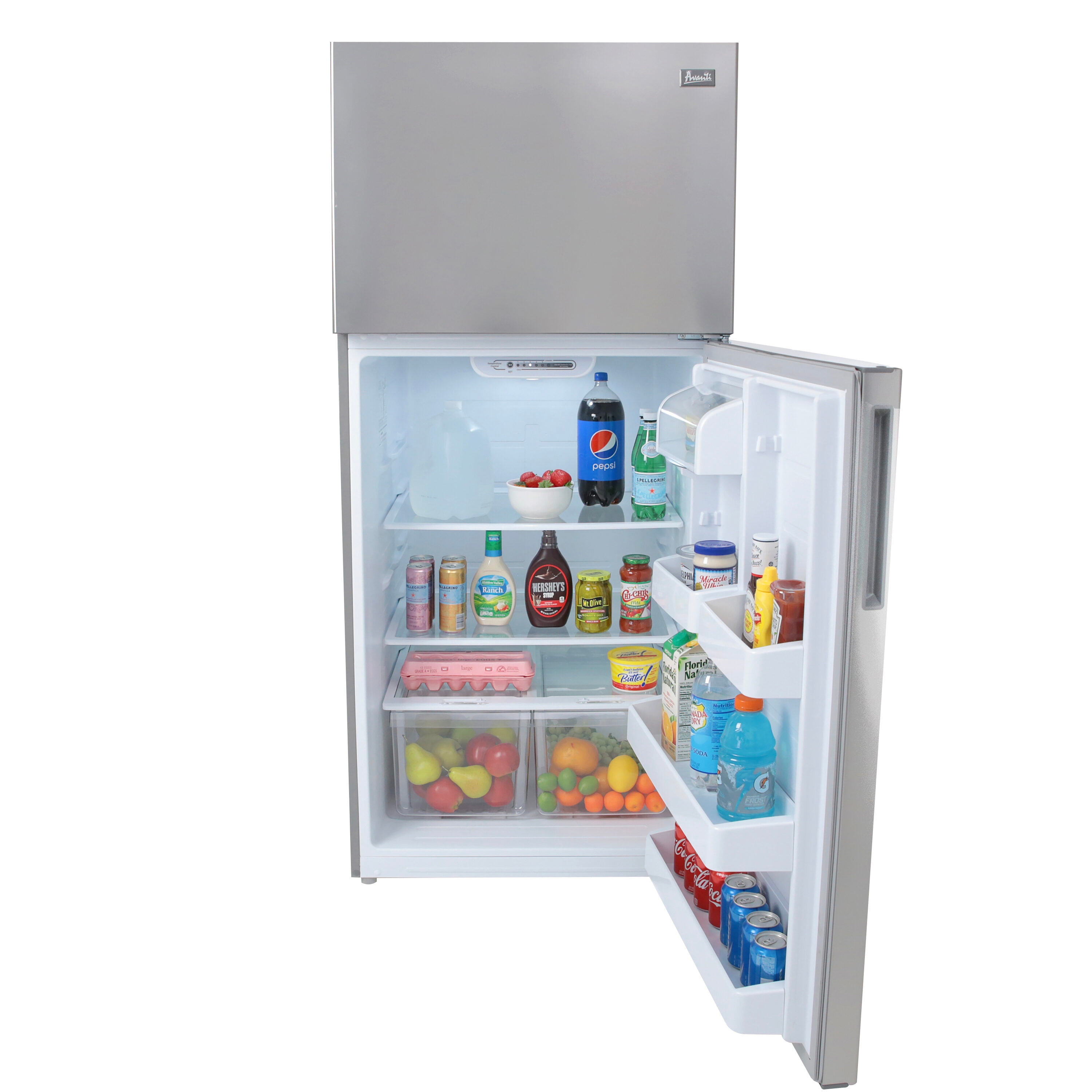 Refrigerador con congelador superior de 18 pies cúbicos (Acero inoxidable) FF18D3S-4 de Avanti