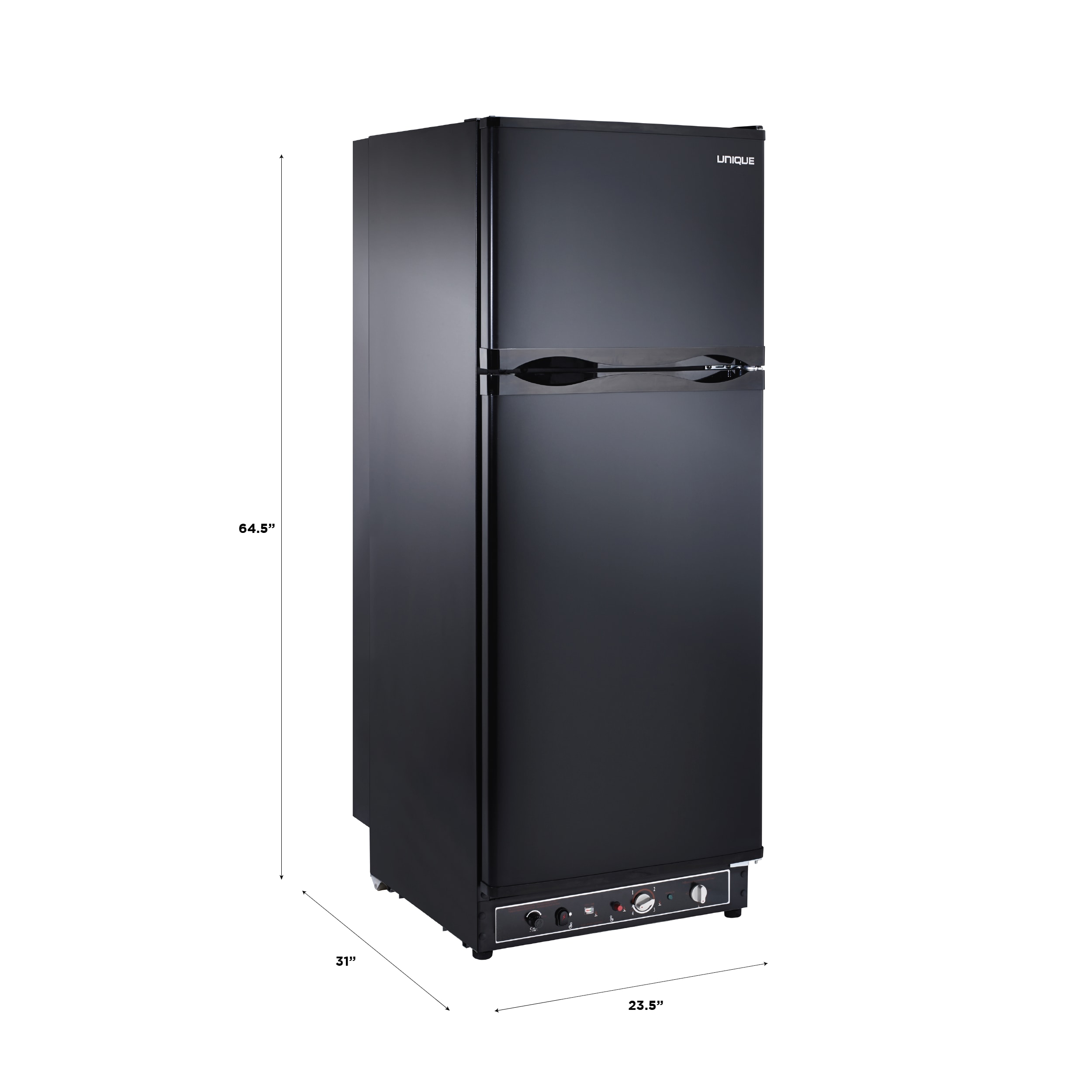 Refrigerador único sin conexión a la red de 9.7 pies cúbicos con profundidad de mostrador y congelador superior (negro/mate) UGP-10C SM B