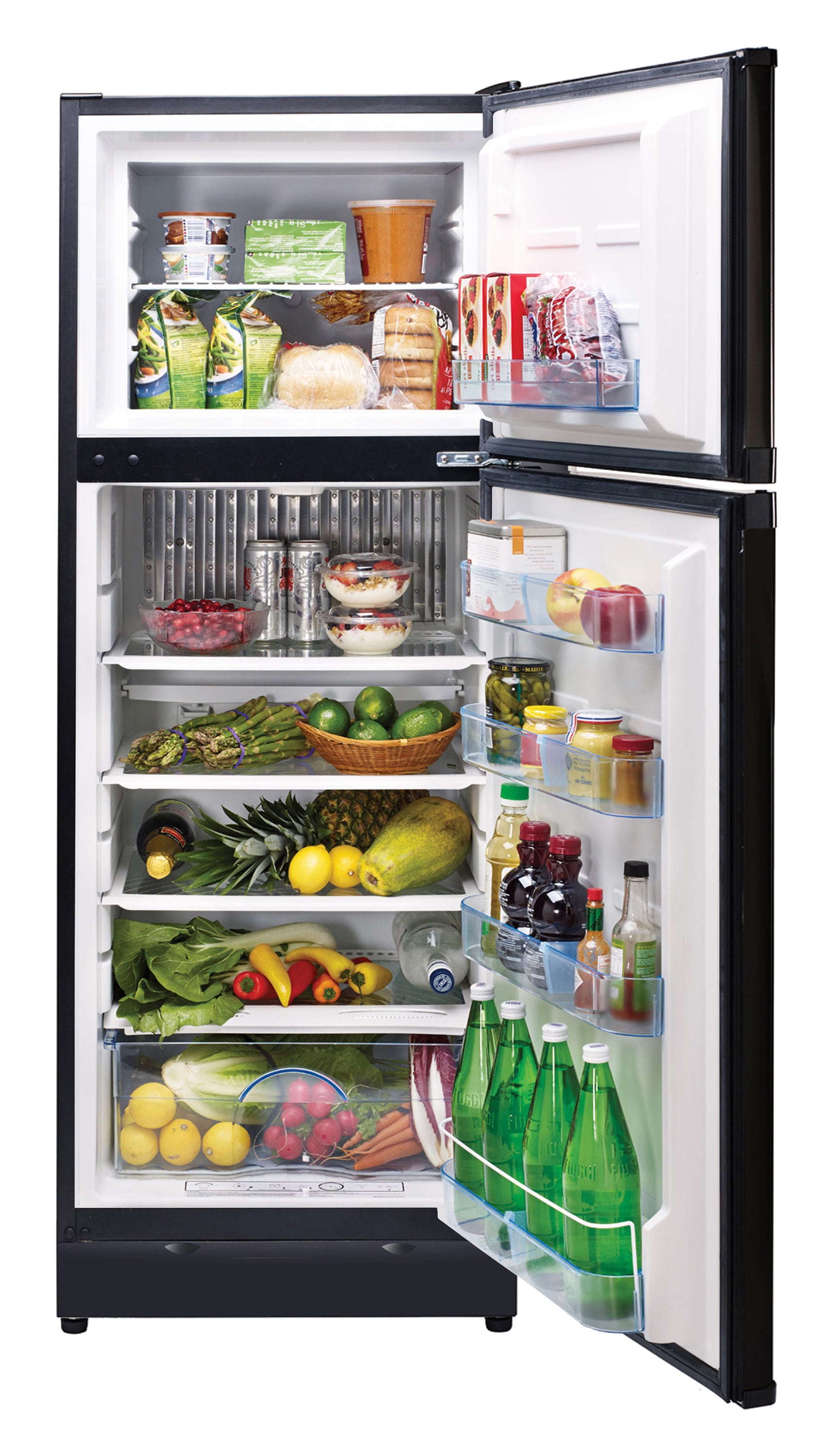 Refrigerador único sin conexión a la red de 9.7 pies cúbicos con profundidad de mostrador y congelador superior (negro/mate) UGP-10C SM B