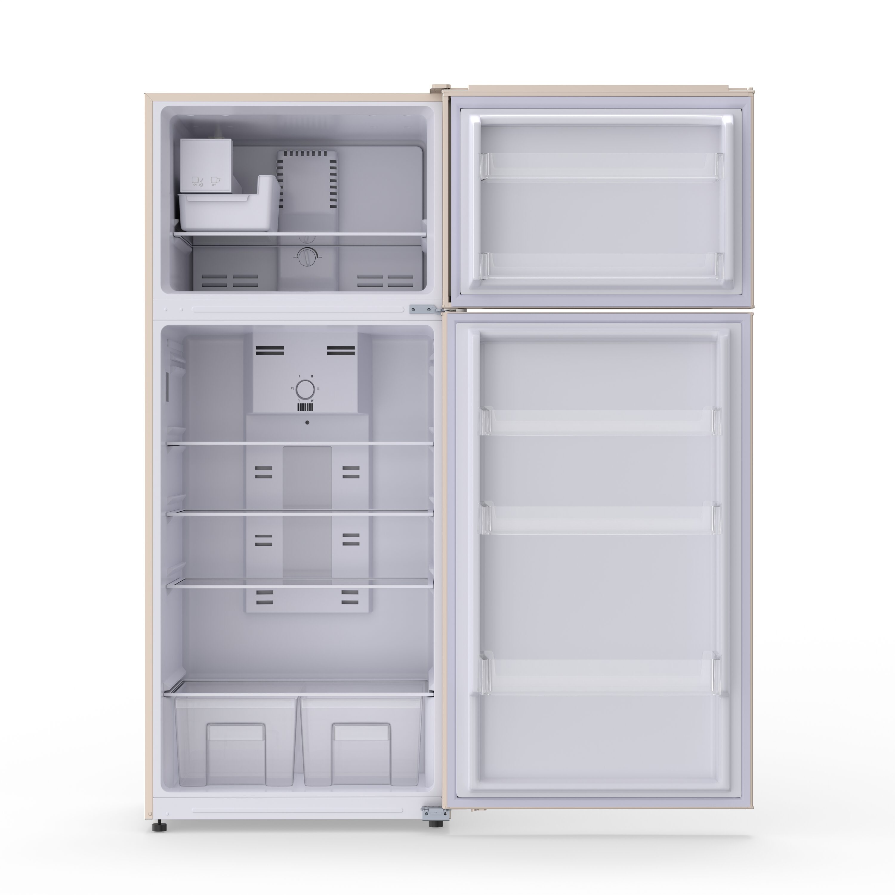 Refrigerador congelador de profundidad de mostrador de 18 pies cúbicos con fabricador de hielo (Crema)