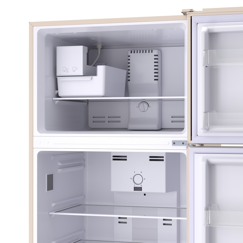 Refrigerador congelador de profundidad de mostrador de 18 pies cúbicos con fabricador de hielo (Crema)