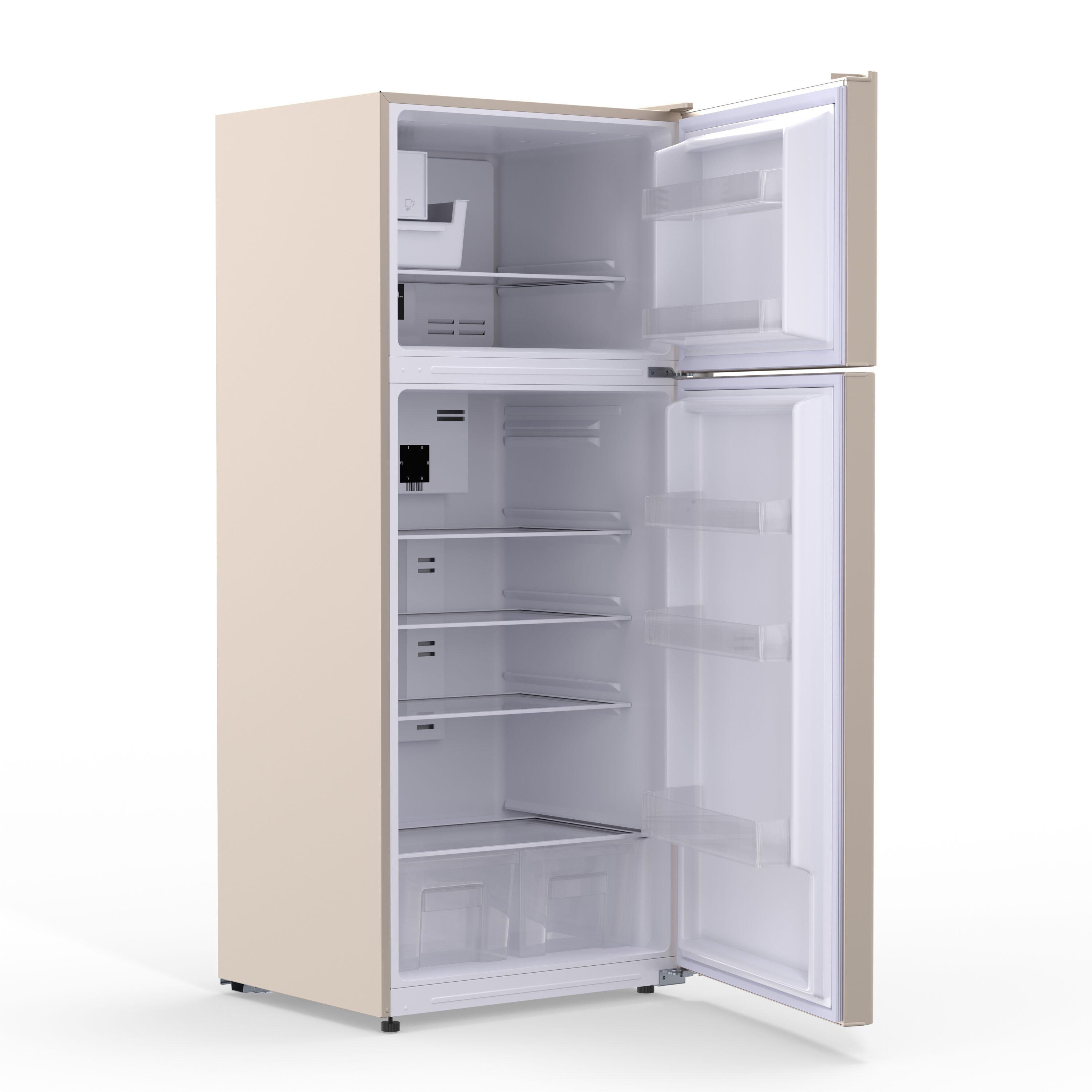 Refrigerador congelador de profundidad de mostrador de 18 pies cúbicos con fabricador de hielo (Crema)