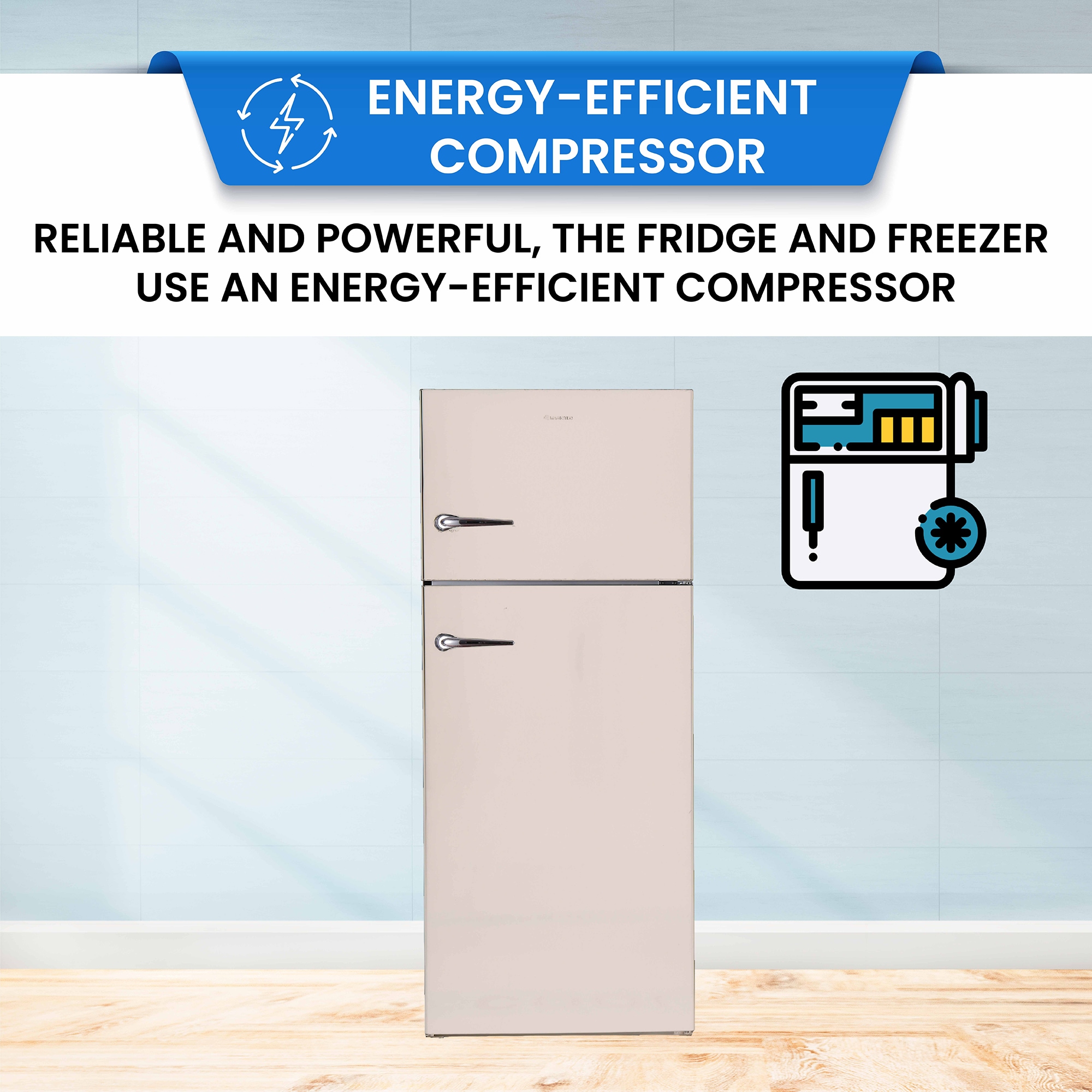 Refrigerador congelador de profundidad de mostrador de 18 pies cúbicos con fabricador de hielo (Crema)