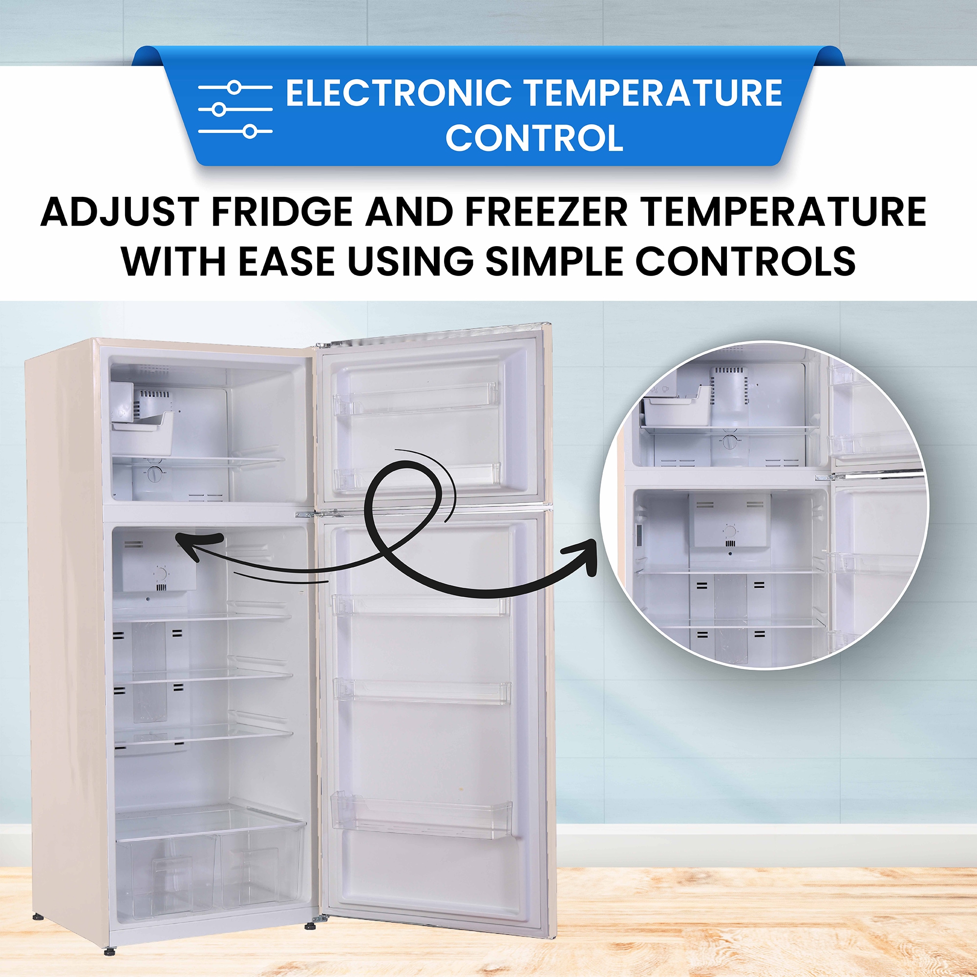Refrigerador congelador de profundidad de mostrador de 18 pies cúbicos con fabricador de hielo (Crema)