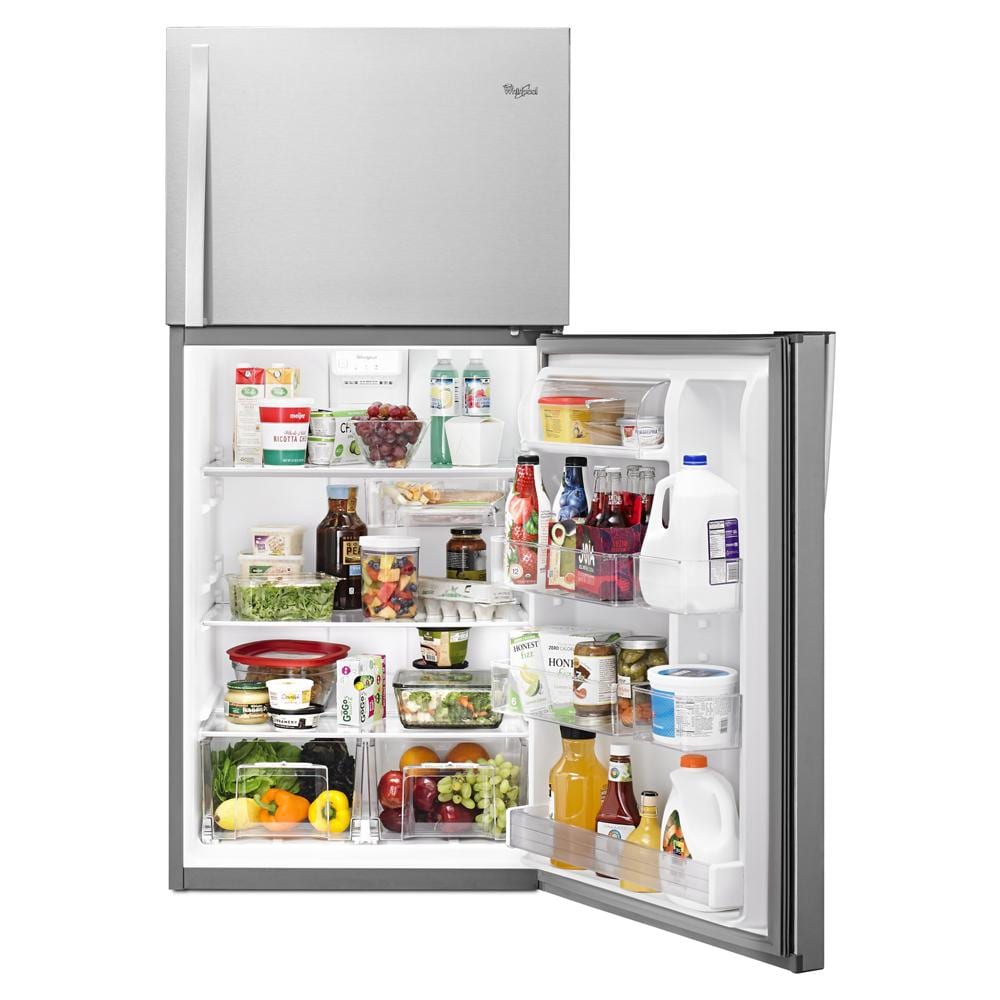 Refrigerador congelador superior de 19.1 pies cúbicos de Whirlpool (Acero Inoxidable Monocromático) Certificado ENERGY STAR WRT549SZDM