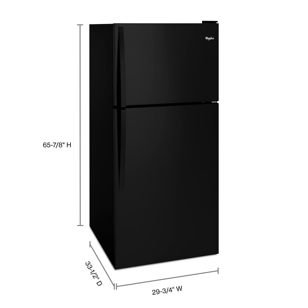 Refrigerador de 18.2 pies cúbicos con congelador superior (negro) certificado ENERGY STAR de Whirlpool WRT148FZDB