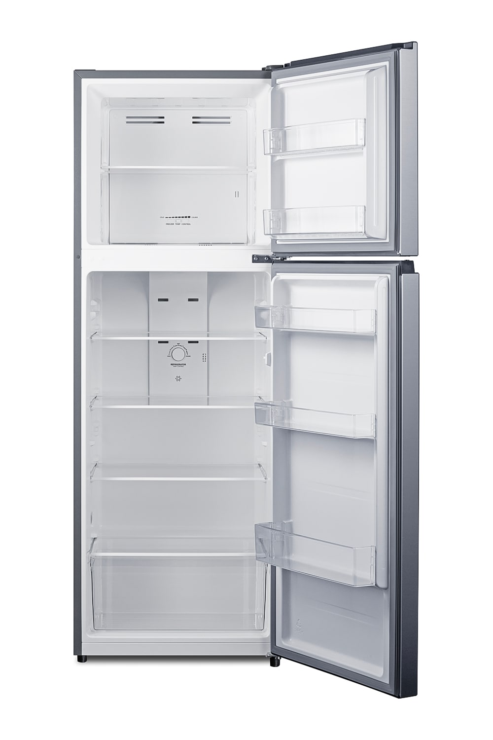 Refrigerador Summit de 11.5 pies cúbicos con congelador superior de profundidad de mostrador (apariencia de acero inoxidable) Certificado ENERGY STAR FF1142PL