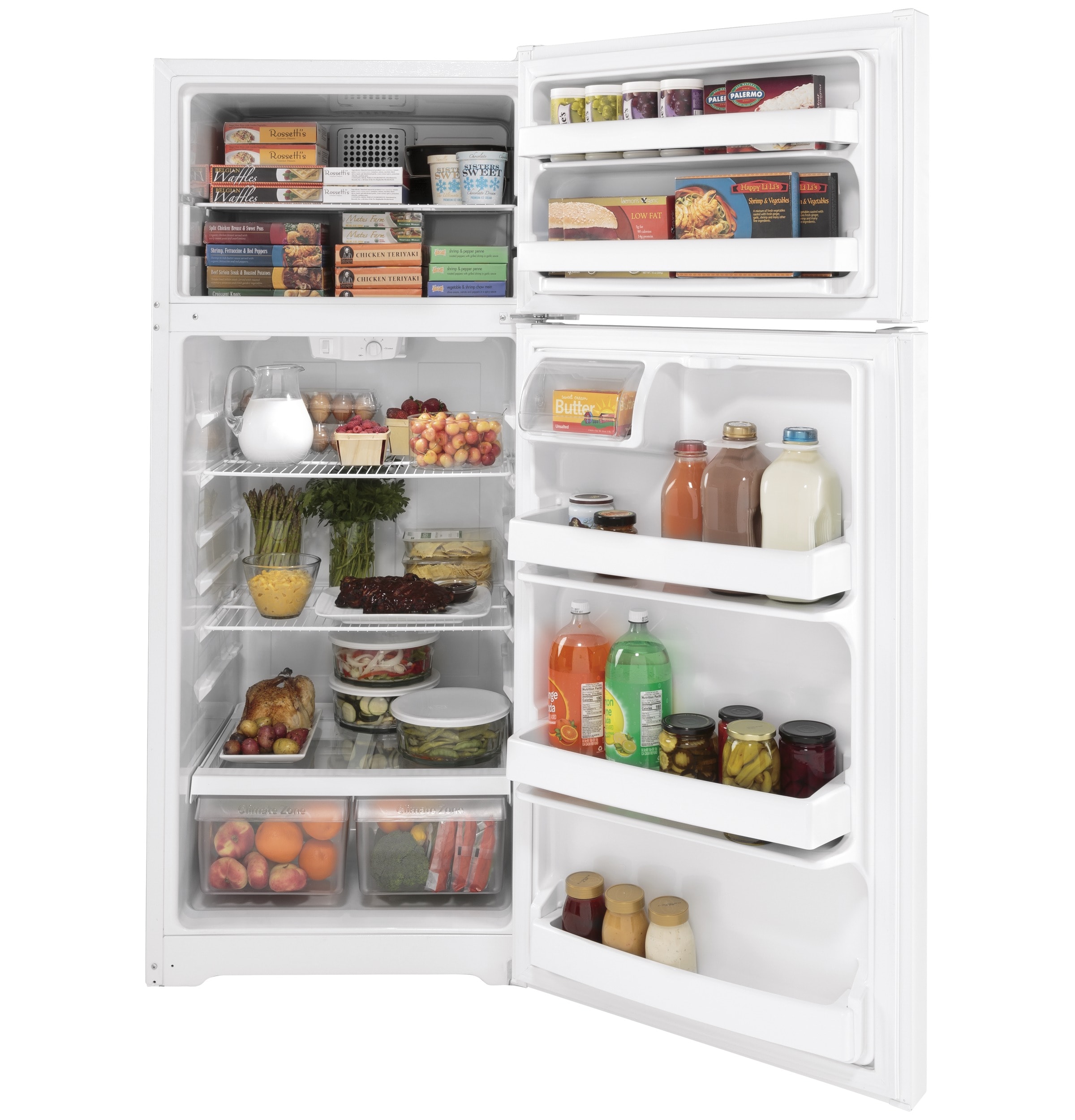 Refrigerador congelador superior de 17.5 pies cúbicos (Blanco)