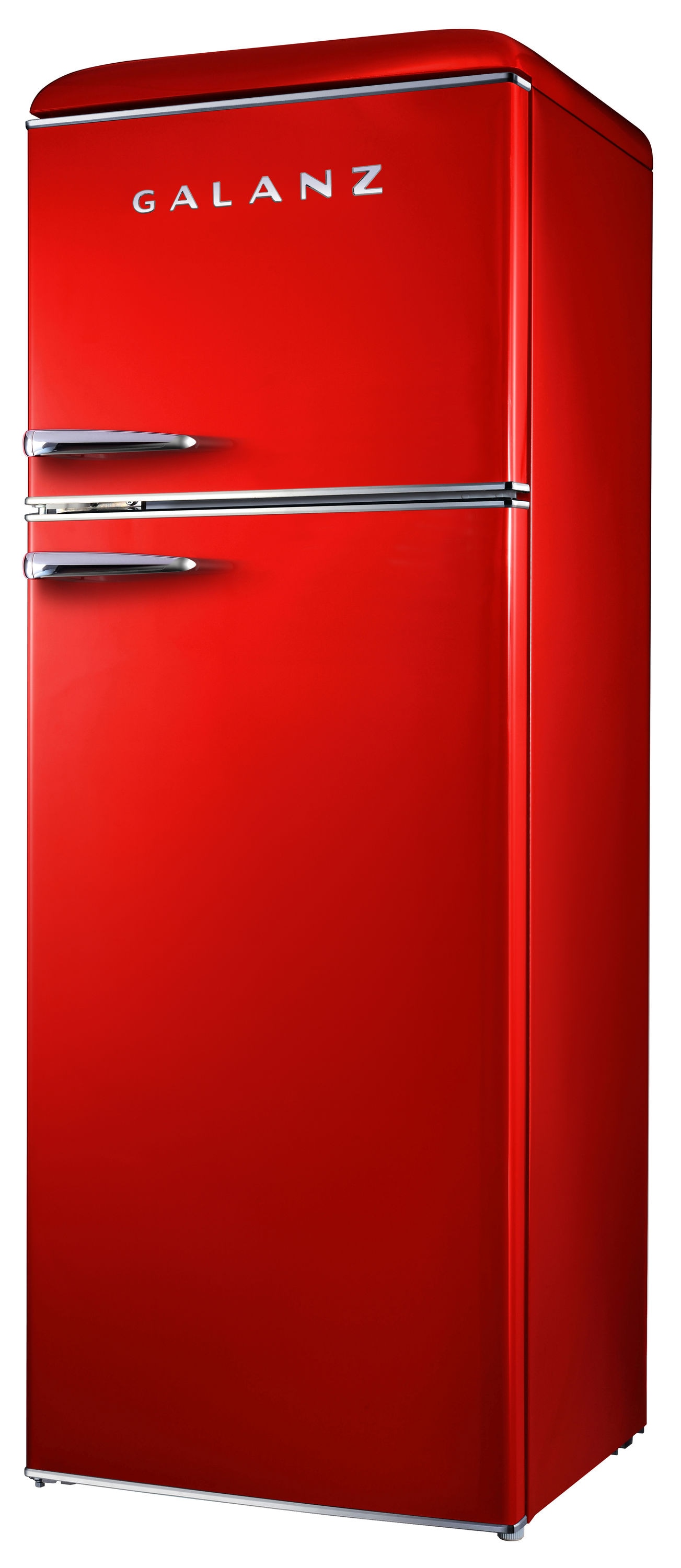 Refrigerador de profundidad de mostrador con congelador superior de 12.0 pies cúbicos en rojo Hot Rod, certificado ENERGY STAR GLR12TRDEFR