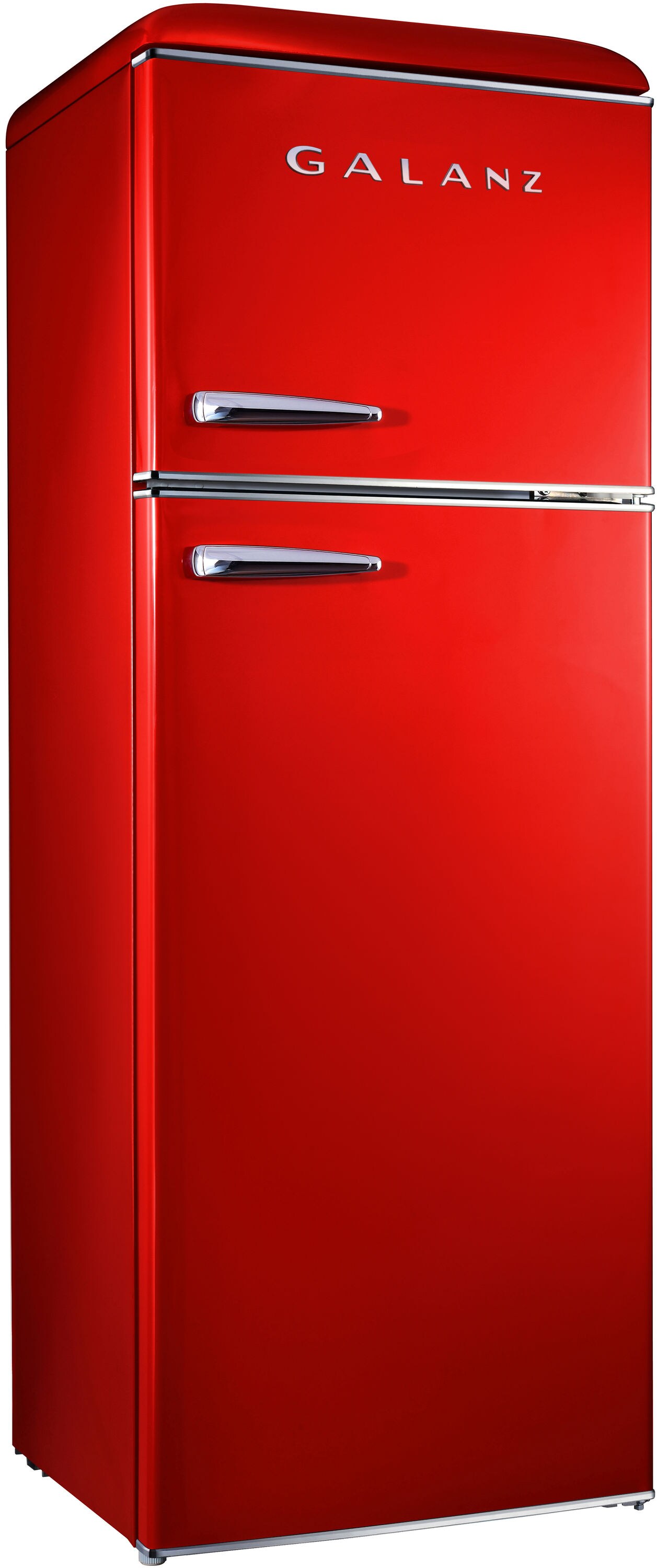 Refrigerador de profundidad de mostrador con congelador superior de 12.0 pies cúbicos en rojo Hot Rod, certificado ENERGY STAR GLR12TRDEFR