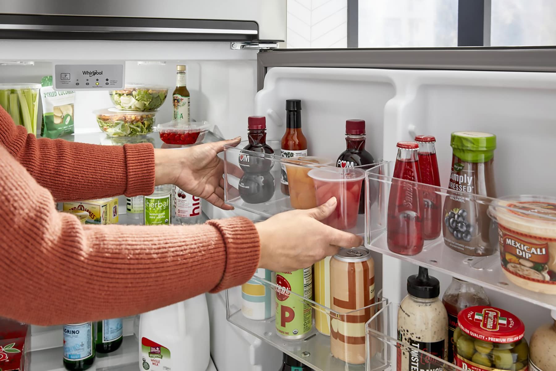 Refrigerador Whirlpool de 16.3 pies cúbicos con congelador superior (blanco) WRTX5028PW