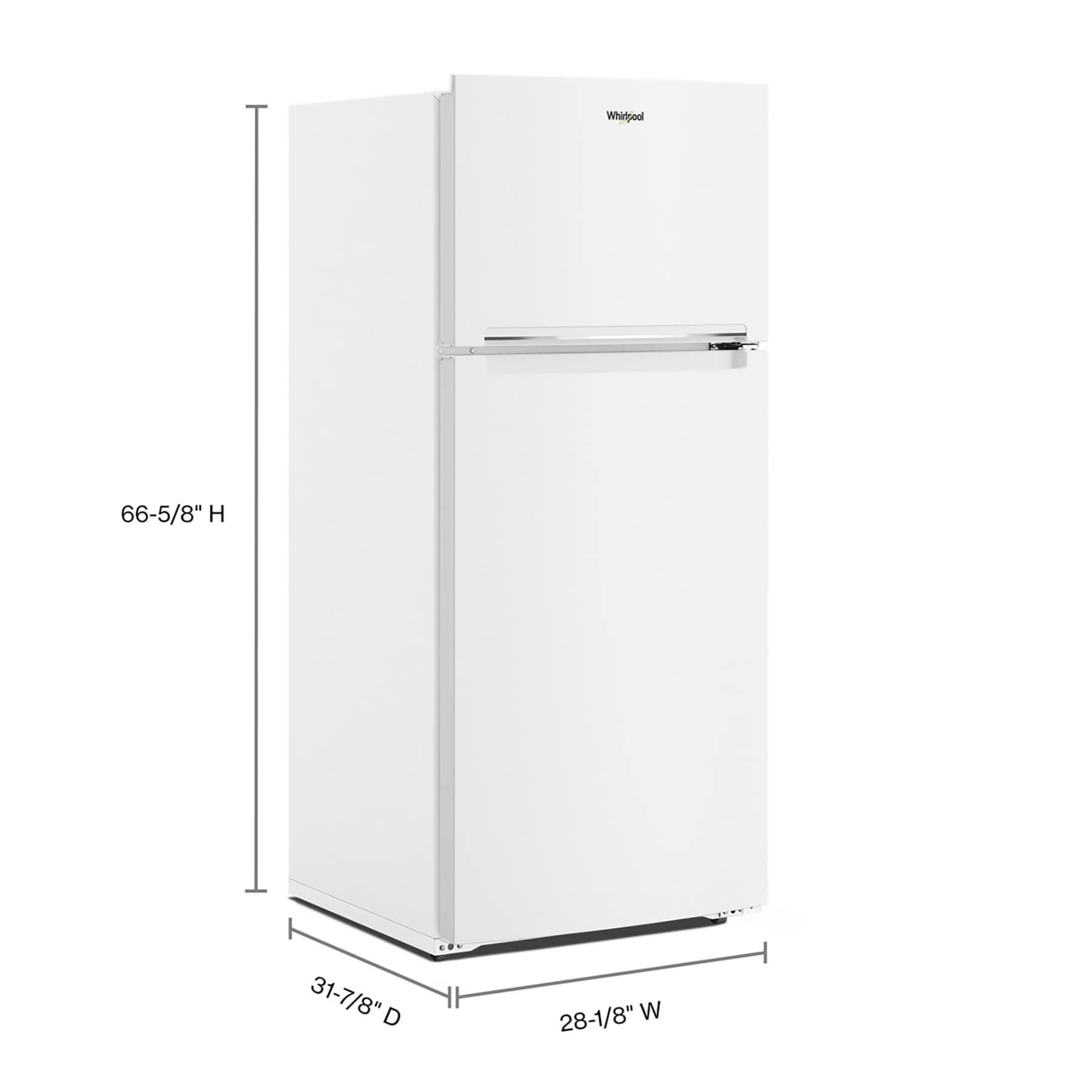 Refrigerador Whirlpool de 16.3 pies cúbicos con congelador superior (blanco) WRTX5028PW