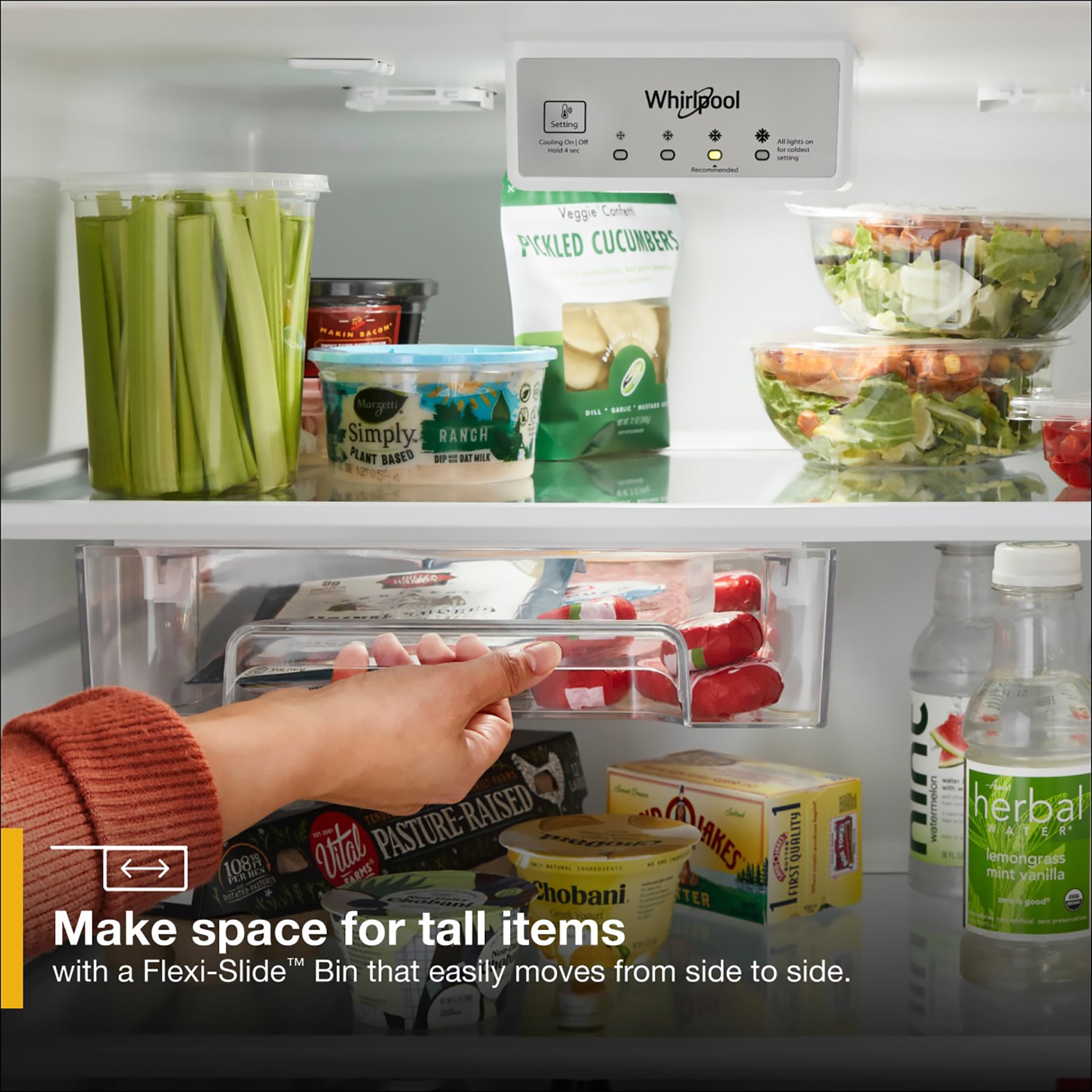 Refrigerador Whirlpool de 16.3 pies cúbicos con congelador superior (blanco) WRTX5028PW