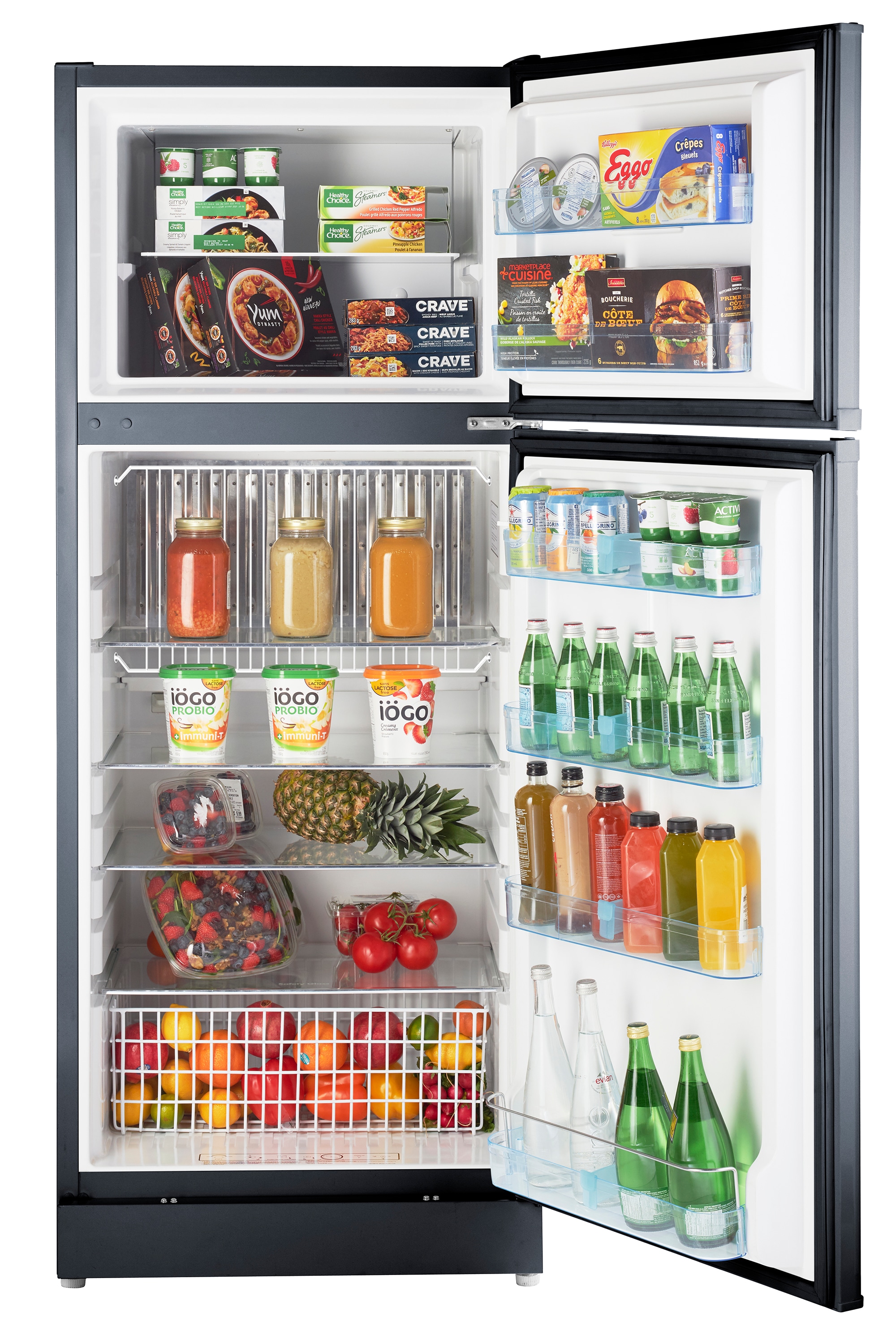 Refrigerador top con congelador único de 14 pies cúbicos sin conexión a la red eléctrica (Negro)
