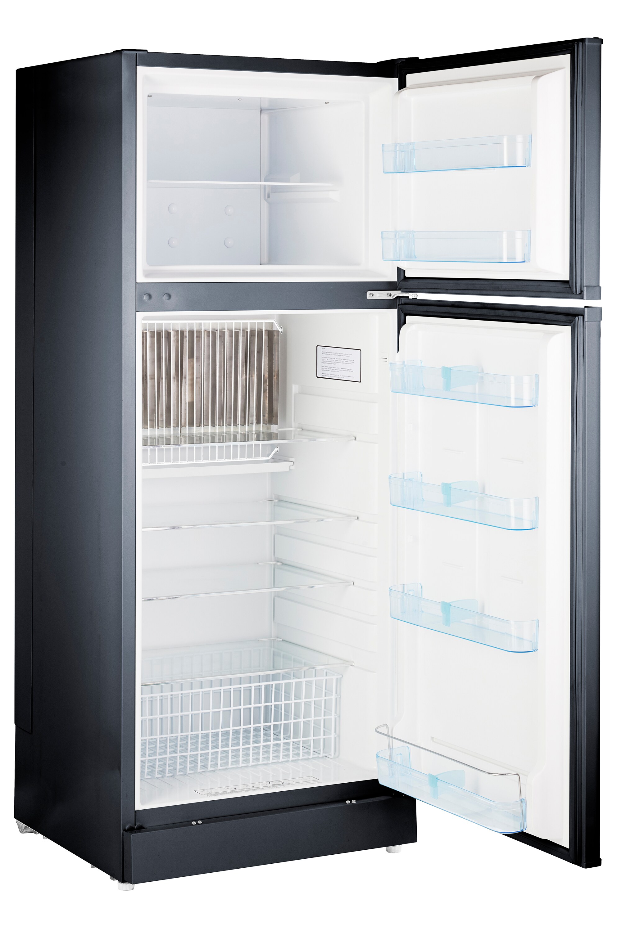 Refrigerador top con congelador único de 14 pies cúbicos sin conexión a la red eléctrica (Negro)