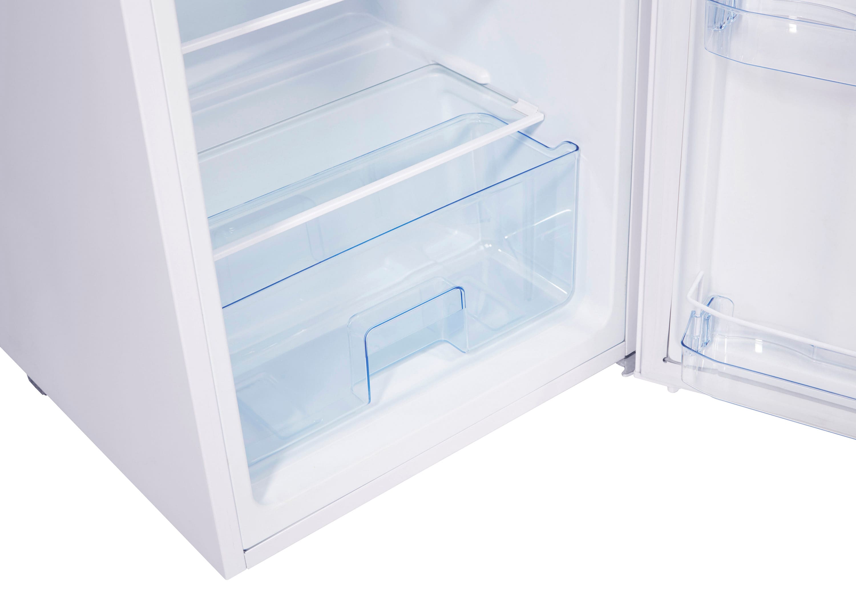Refrigerador único de 260 litros sin conexión a la red, de 9 pies cúbicos, con congelador superior y profundidad de mostrador (blanco)
