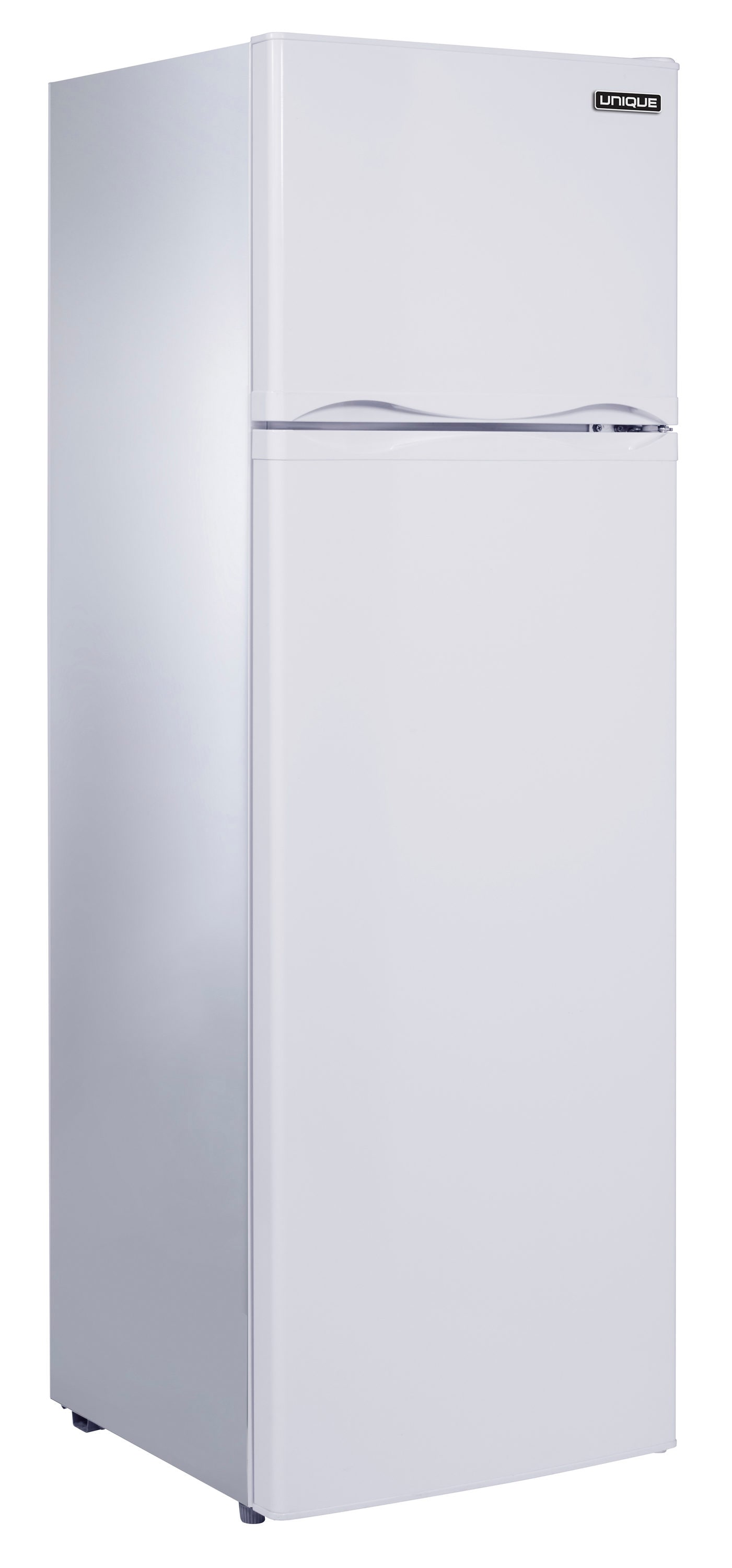 Refrigerador único de 260 litros sin conexión a la red, de 9 pies cúbicos, con congelador superior y profundidad de mostrador (blanco)