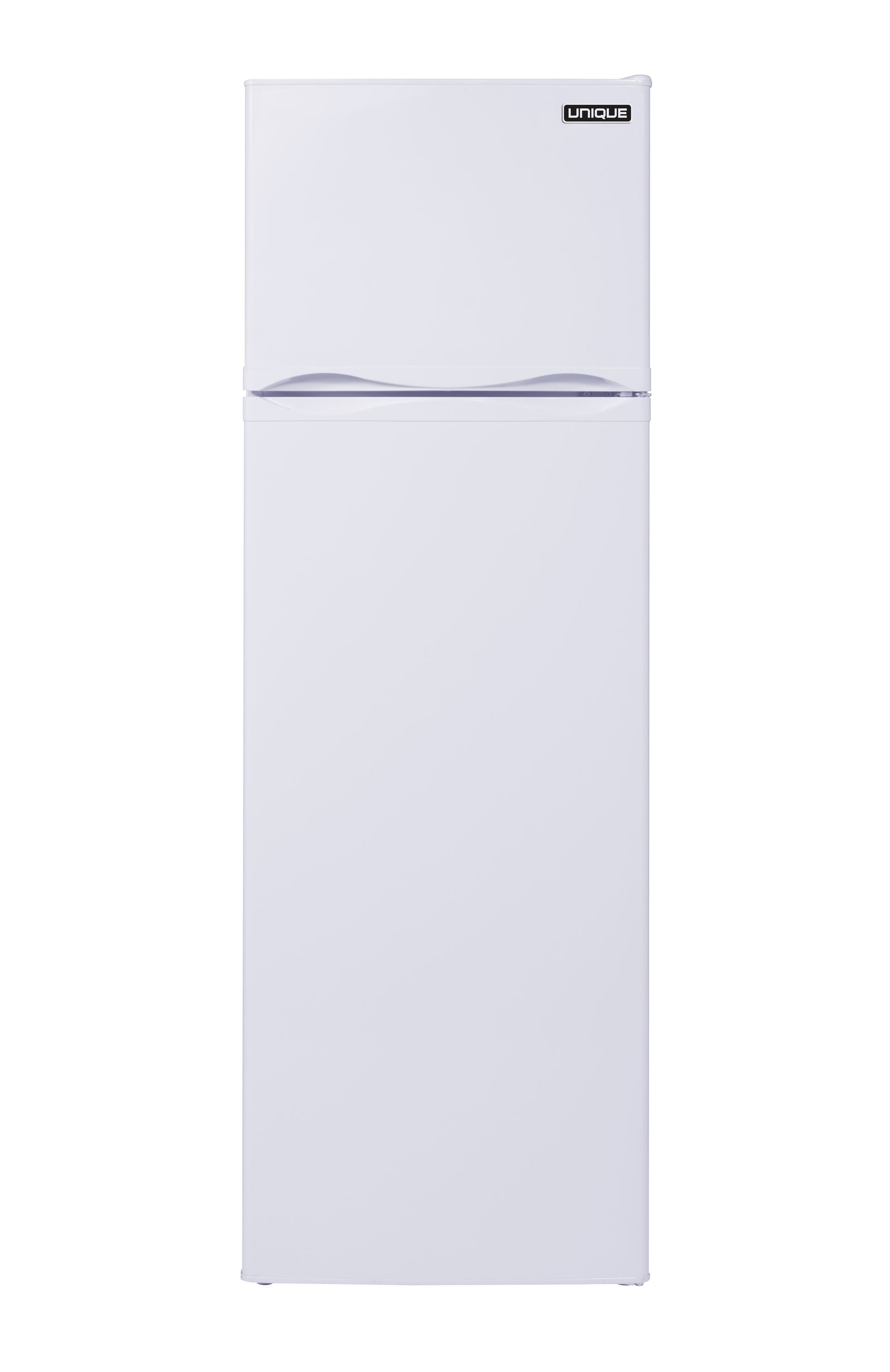 Refrigerador único de 260 litros sin conexión a la red, de 9 pies cúbicos, con congelador superior y profundidad de mostrador (blanco)