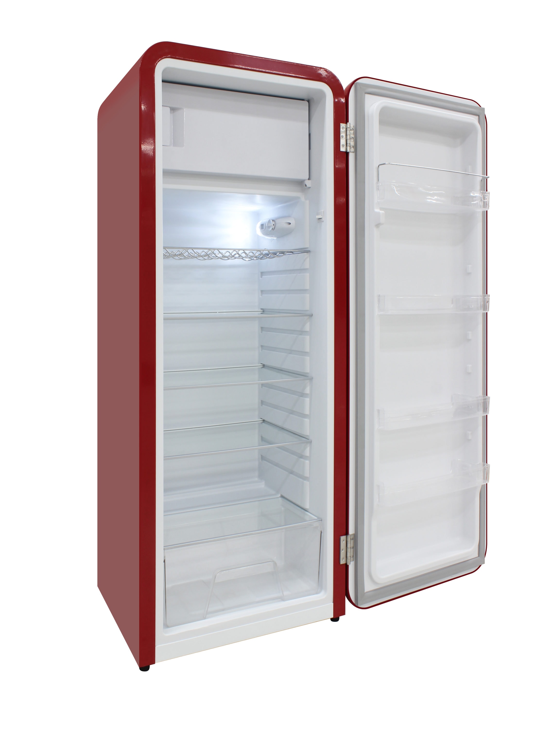 Refrigerador de Puerta Superior y Profundidad de Mostrador de 9.9 pies cúbicos (Rojo) - Estilo Retro