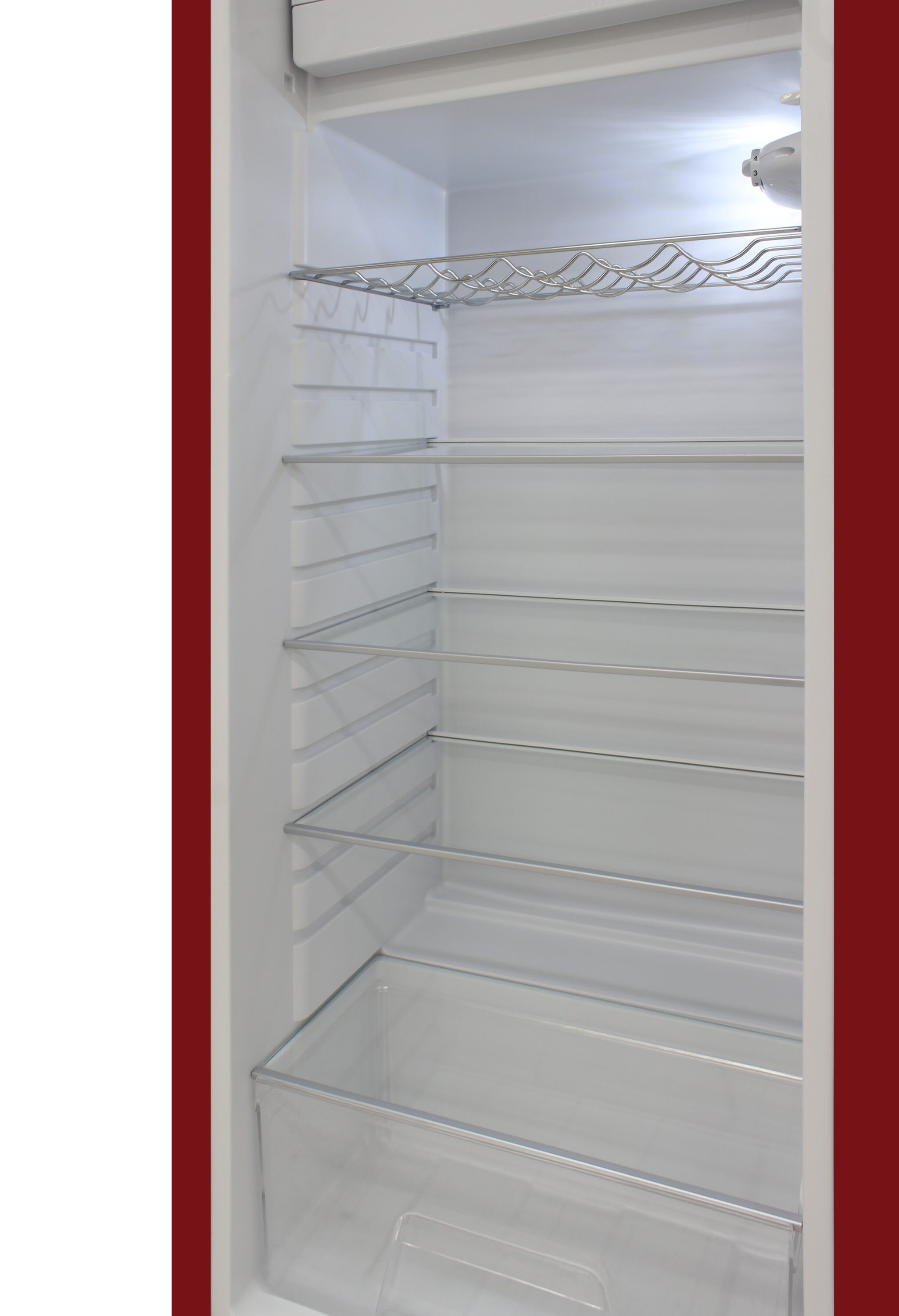 Refrigerador de Puerta Superior y Profundidad de Mostrador de 9.9 pies cúbicos (Rojo) - Estilo Retro
