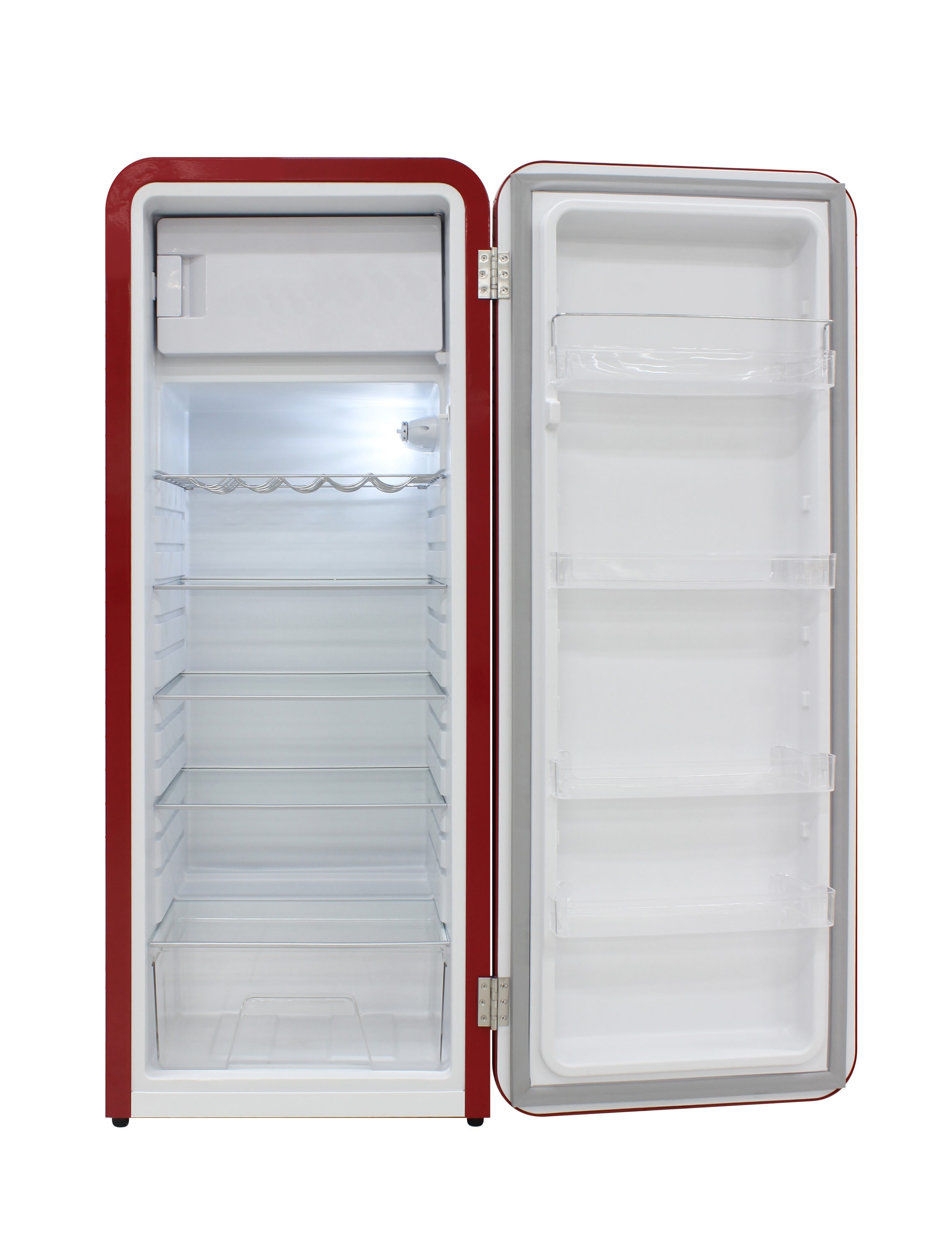 Refrigerador de Puerta Superior y Profundidad de Mostrador de 9.9 pies cúbicos (Rojo) - Estilo Retro