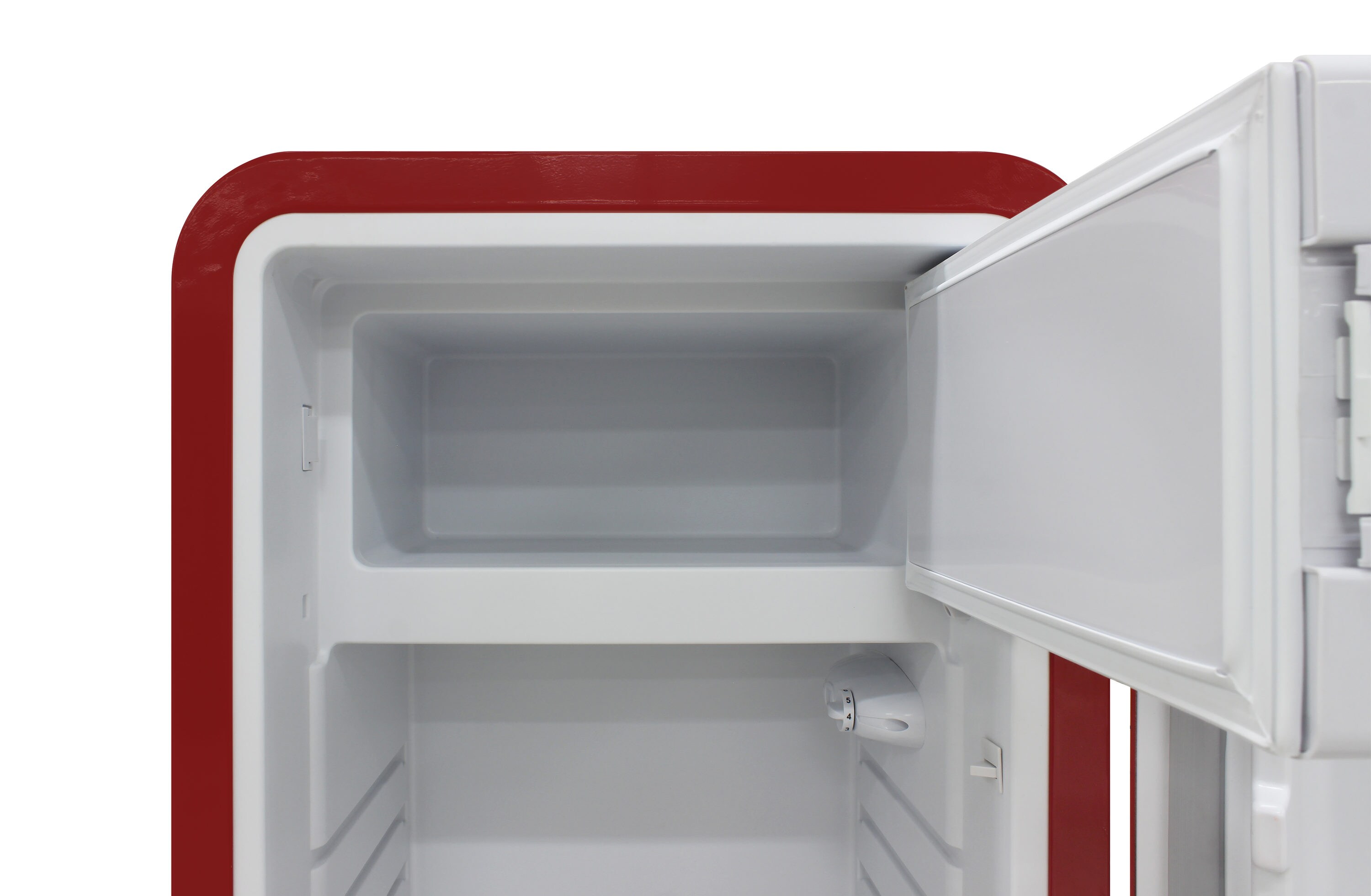 Refrigerador de Puerta Superior y Profundidad de Mostrador de 9.9 pies cúbicos (Rojo) - Estilo Retro