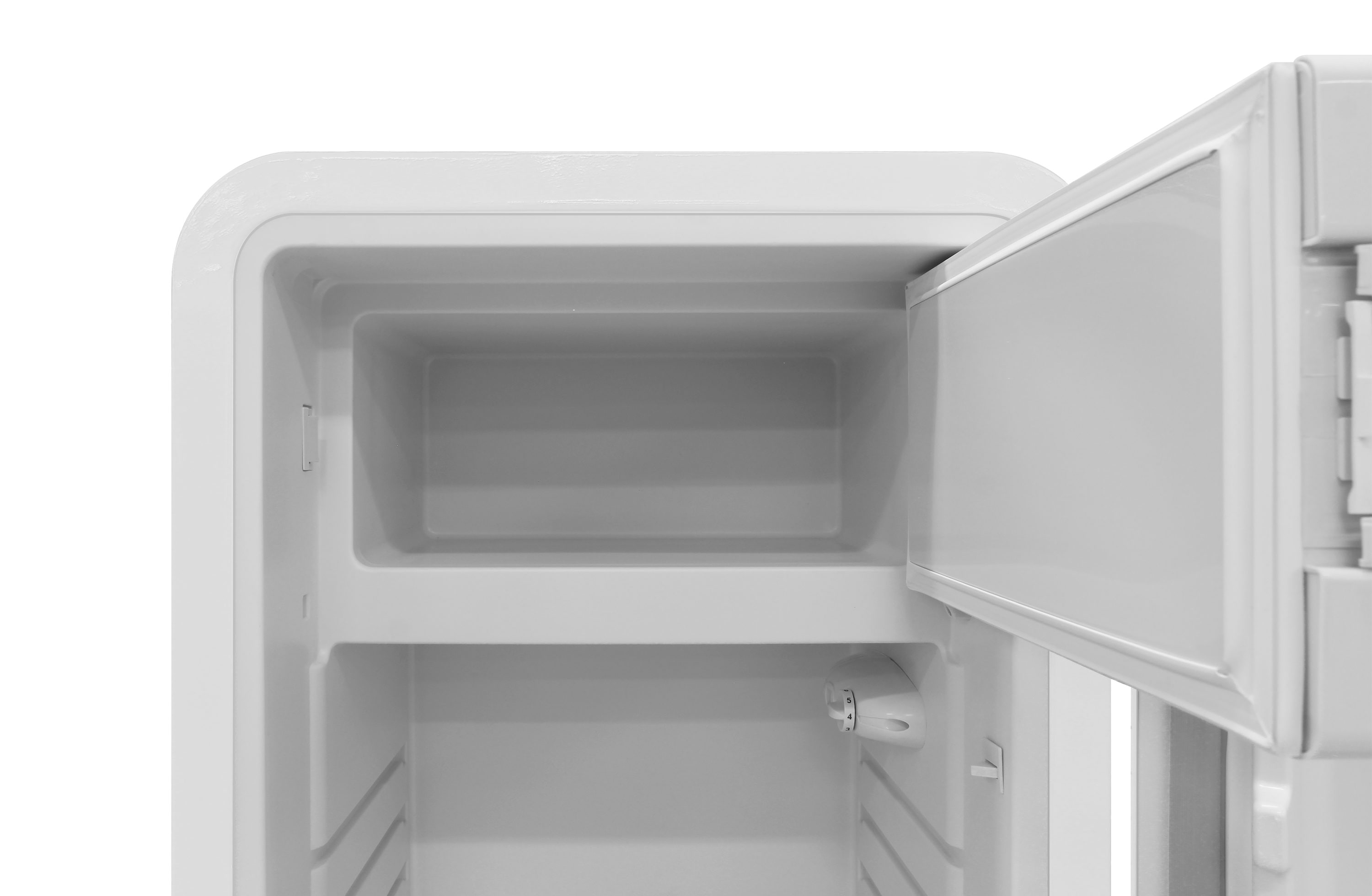 Refrigerador retro de puerta superior y profundidad de mostrador de 9.9 pies cúbicos (Blanco)