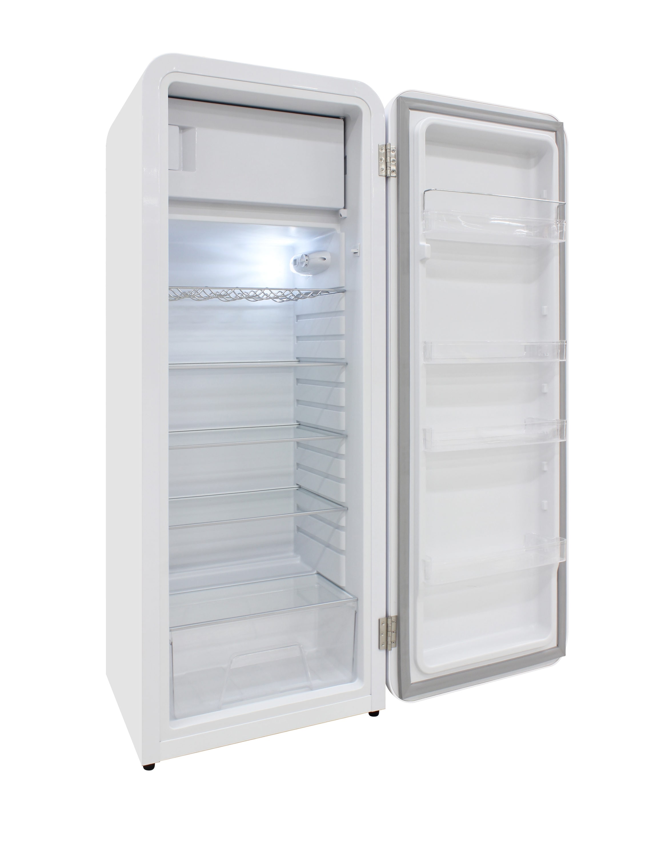 Refrigerador retro de puerta superior y profundidad de mostrador de 9.9 pies cúbicos (Blanco)
