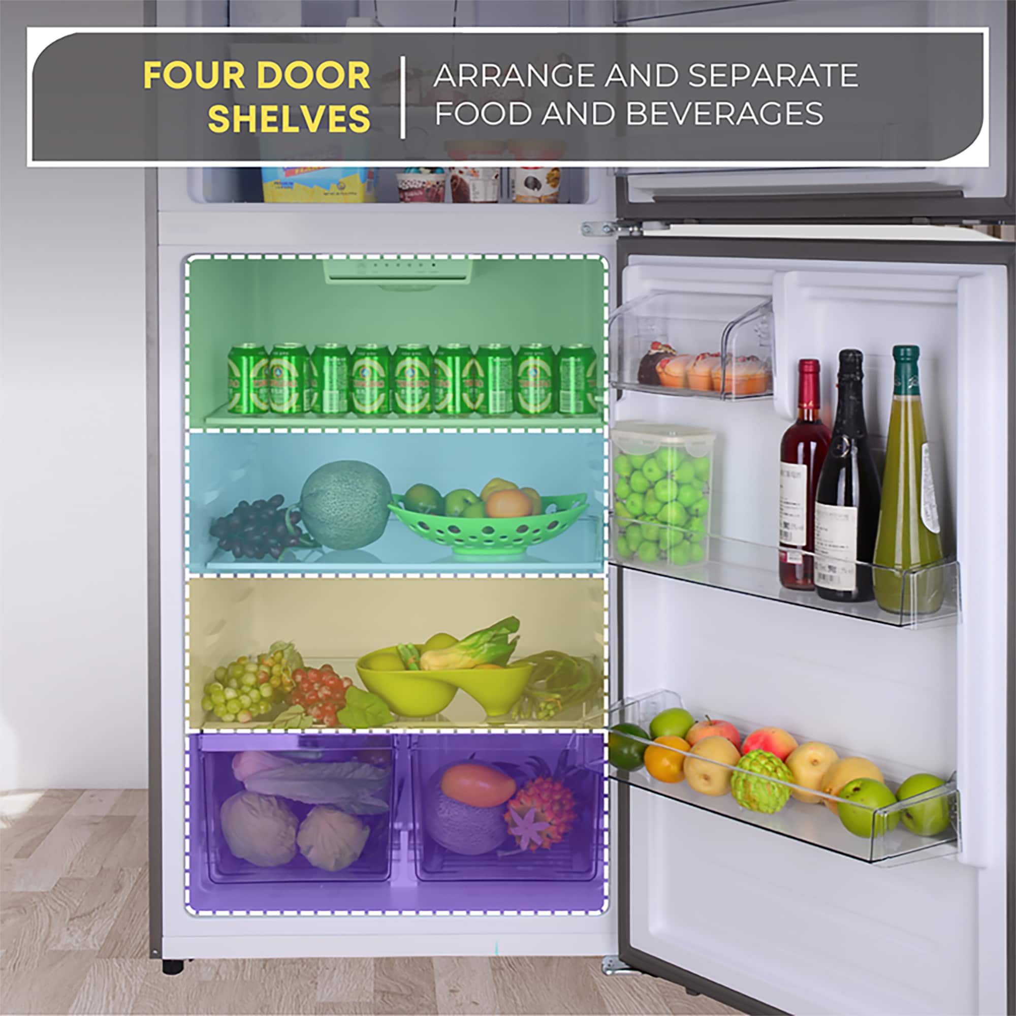 Refrigerador de Puerta Reversible con Fabricador de Hielo Integrado de 18 pies cúbicos con Congelador Superior y Certificado ENERGY STAR