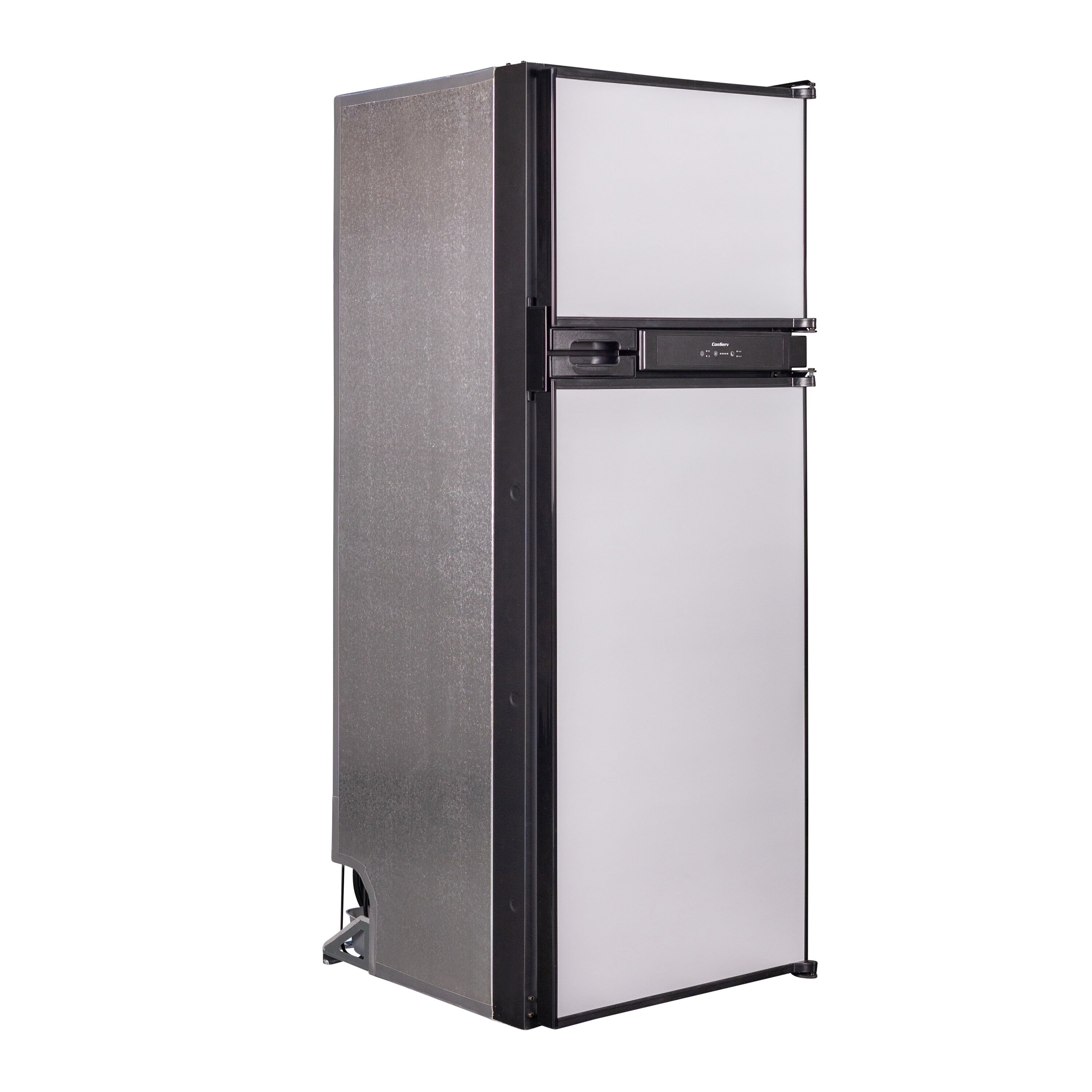 Refrigerador empotrado de acero inoxidable de 10 pies cúbicos de profundidad de mostrador con congelador superior Equator Advanced Appliances RF 1012 DC S