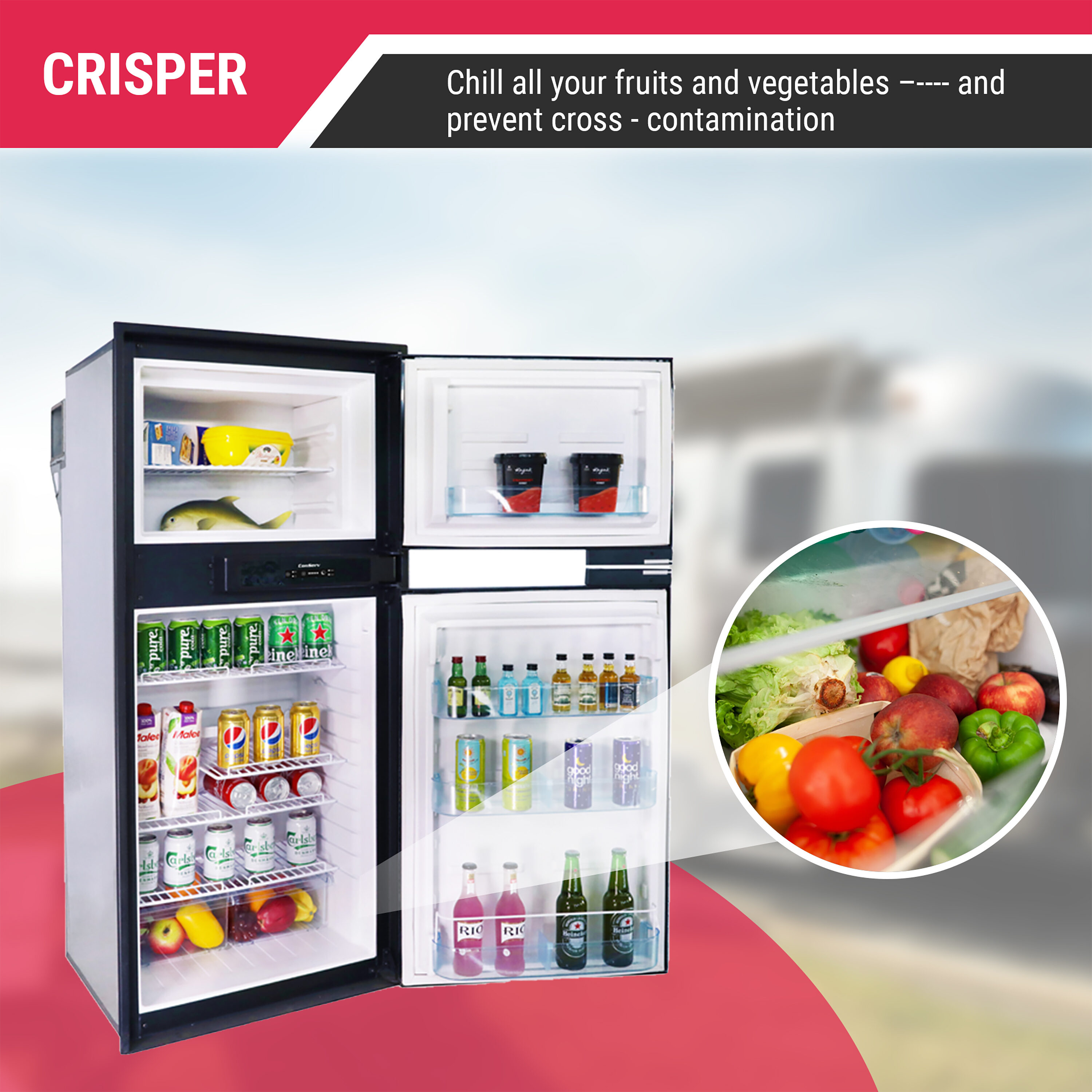 Refrigerador empotrado de acero inoxidable de 10 pies cúbicos de profundidad de mostrador con congelador superior Equator Advanced Appliances RF 1012 DC S