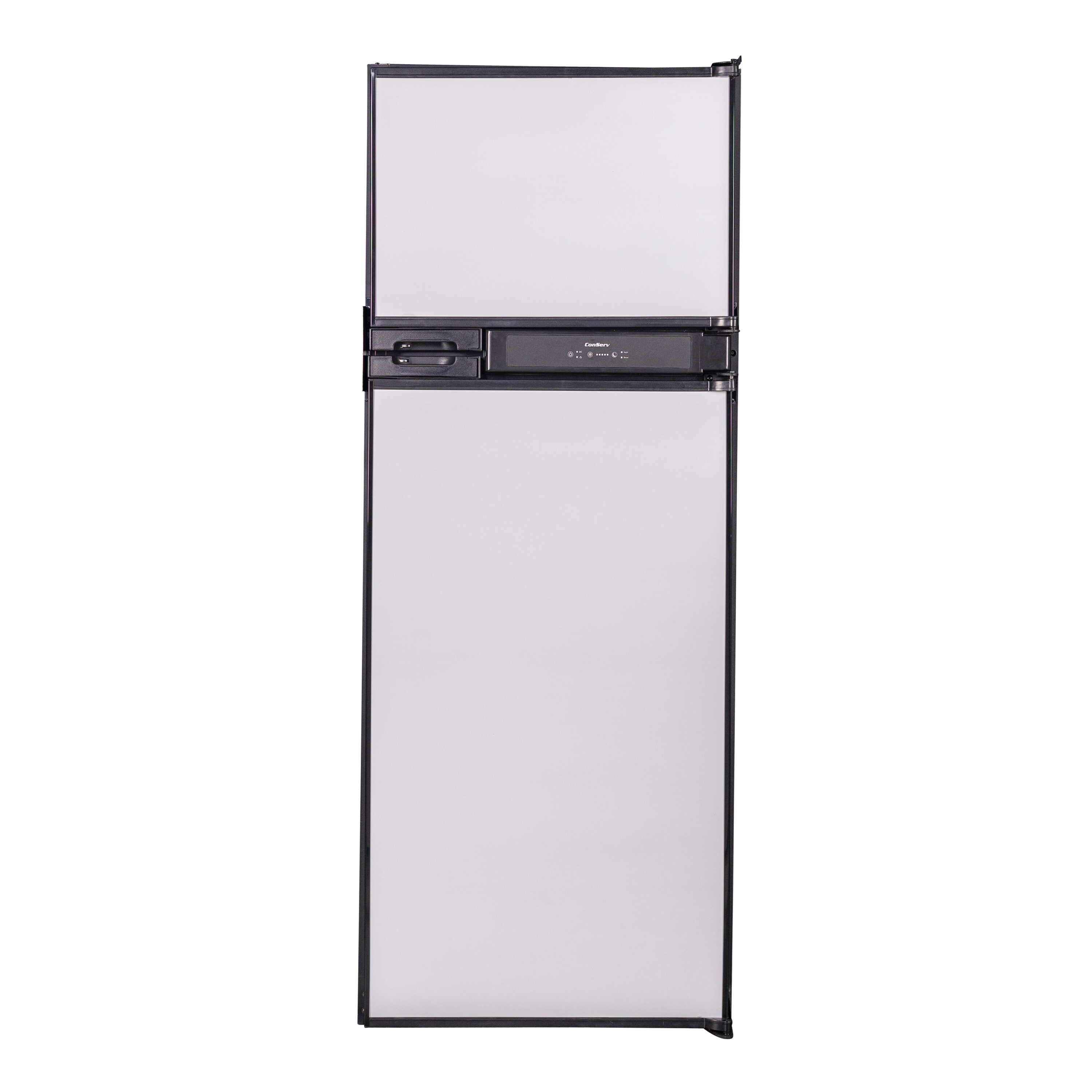 Refrigerador empotrado de acero inoxidable de 10 pies cúbicos de profundidad de mostrador con congelador superior Equator Advanced Appliances RF 1012 DC S