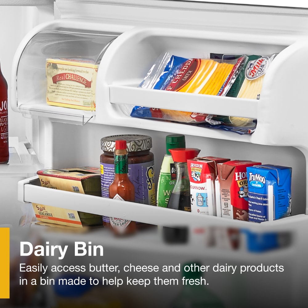 Refrigerador con congelador superior de 14.3 pies cúbicos (Blanco) Whirlpool WRT314TFDW